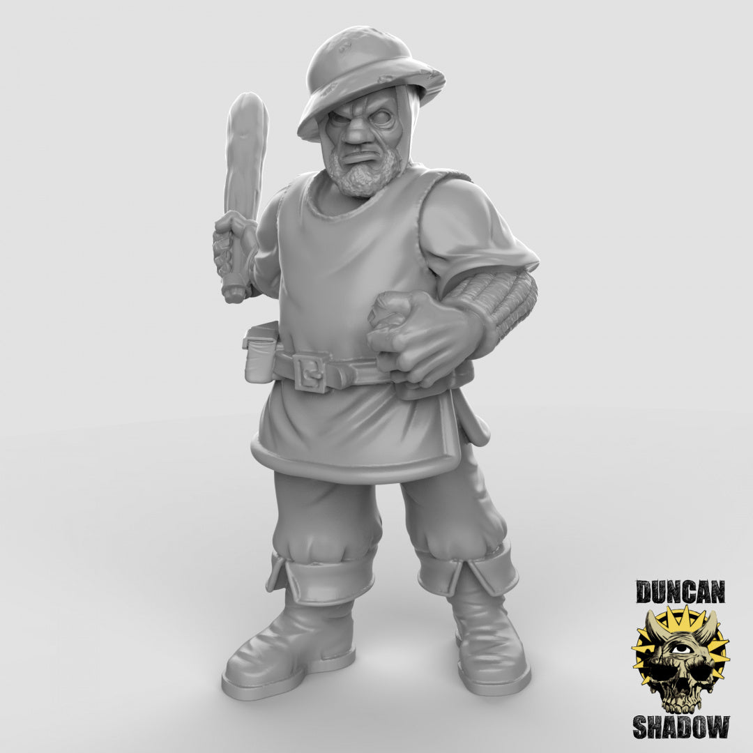 Human Town Guard With Clubs | Duncan Shadow | Compatible with Dungeons & Dragons and Pathfinder