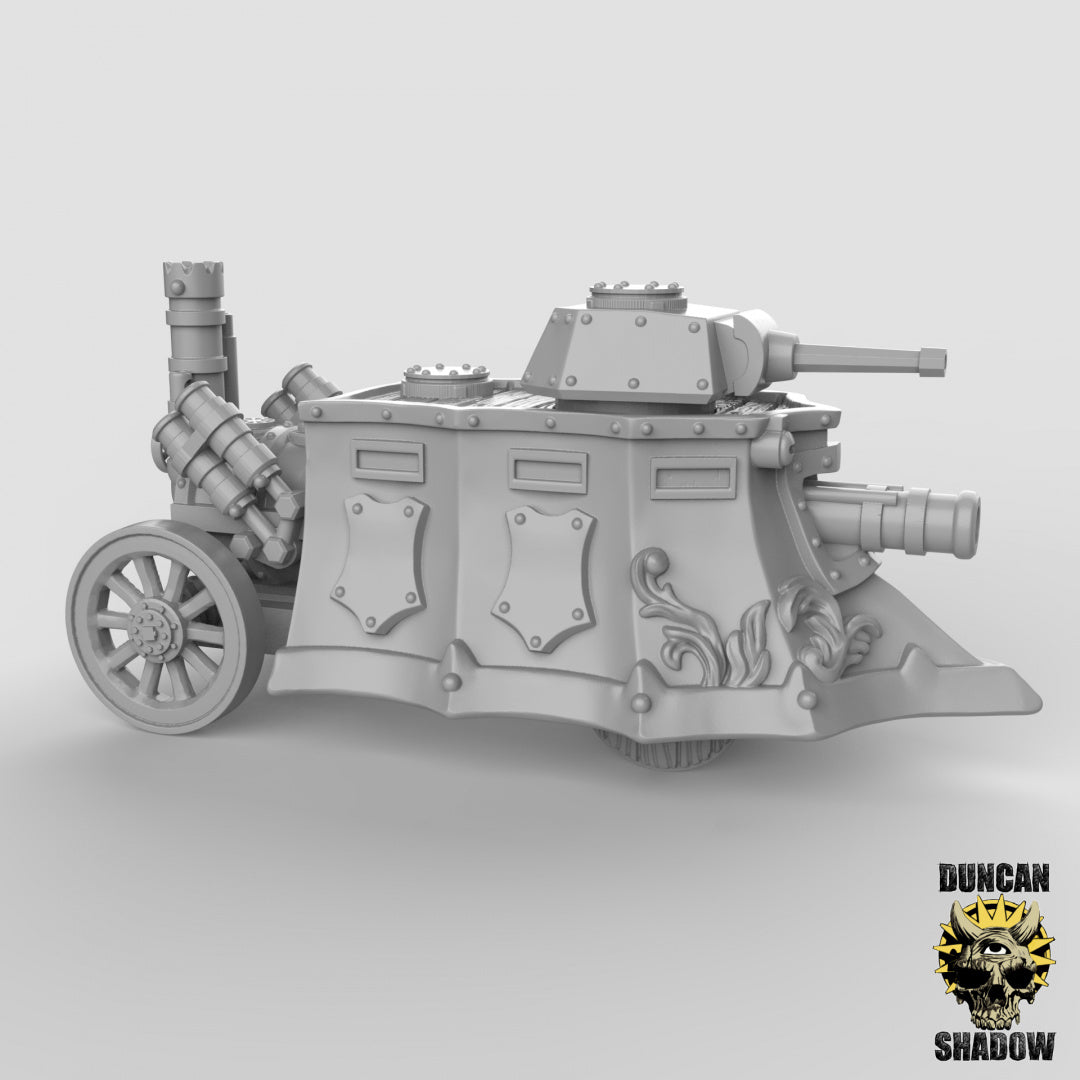 Tanque de vapor con gran cañón | Sombra de Duncan | Compatible con Dragones y Mazmorras y Pathfinder