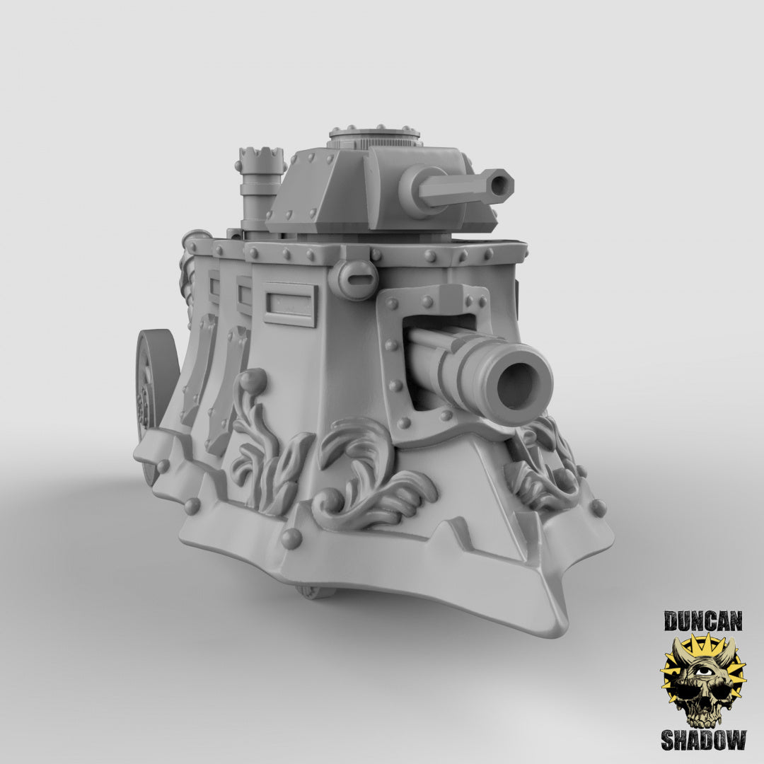 Steam Tank with Great Cannon | Duncan Shadow | Compatible with Dungeons & Dragons and Pathfinder