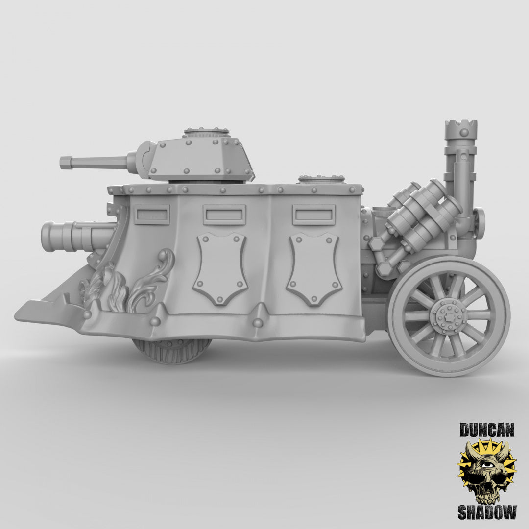 Tanque de vapor con gran cañón | Sombra de Duncan | Compatible con Dragones y Mazmorras y Pathfinder
