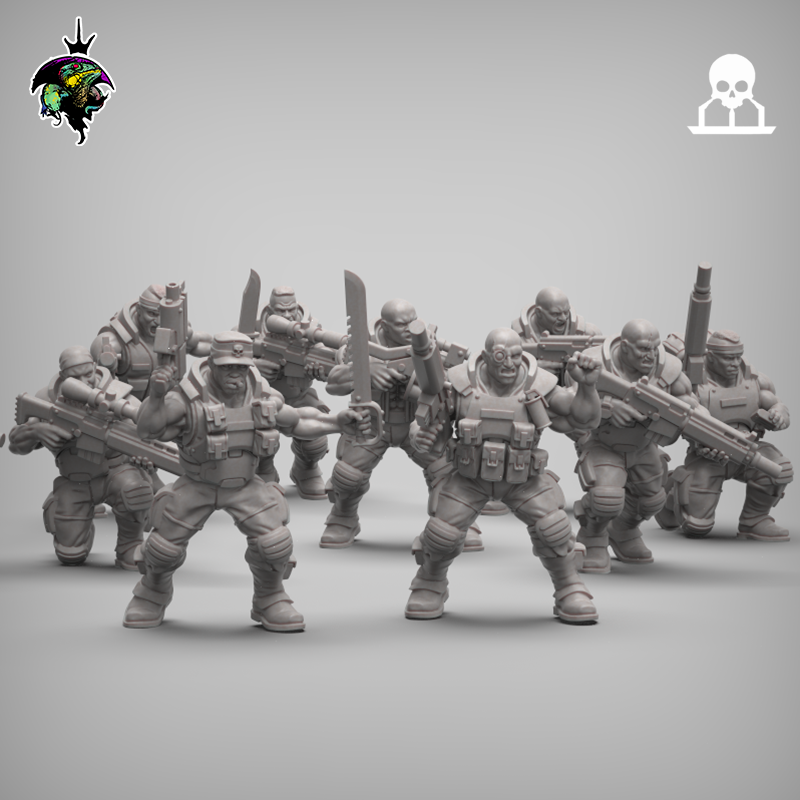 Spacenam: Escuadrón de infantería veterano | Señores supremos reptilianos | 32mm