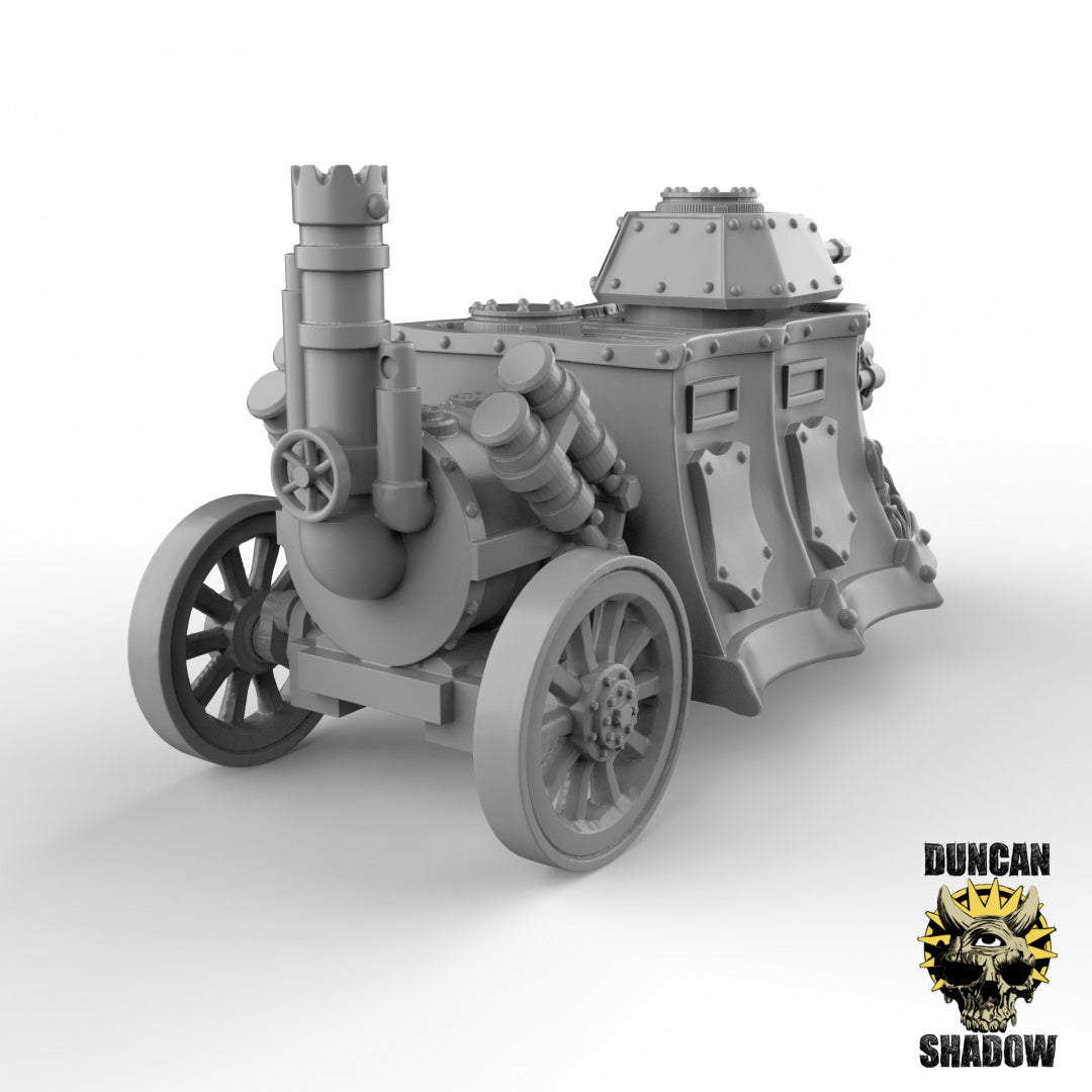 Steam Tank with Hull Volley Gun | Duncan Shadow | Compatible with Dungeons & Dragons and Pathfinder