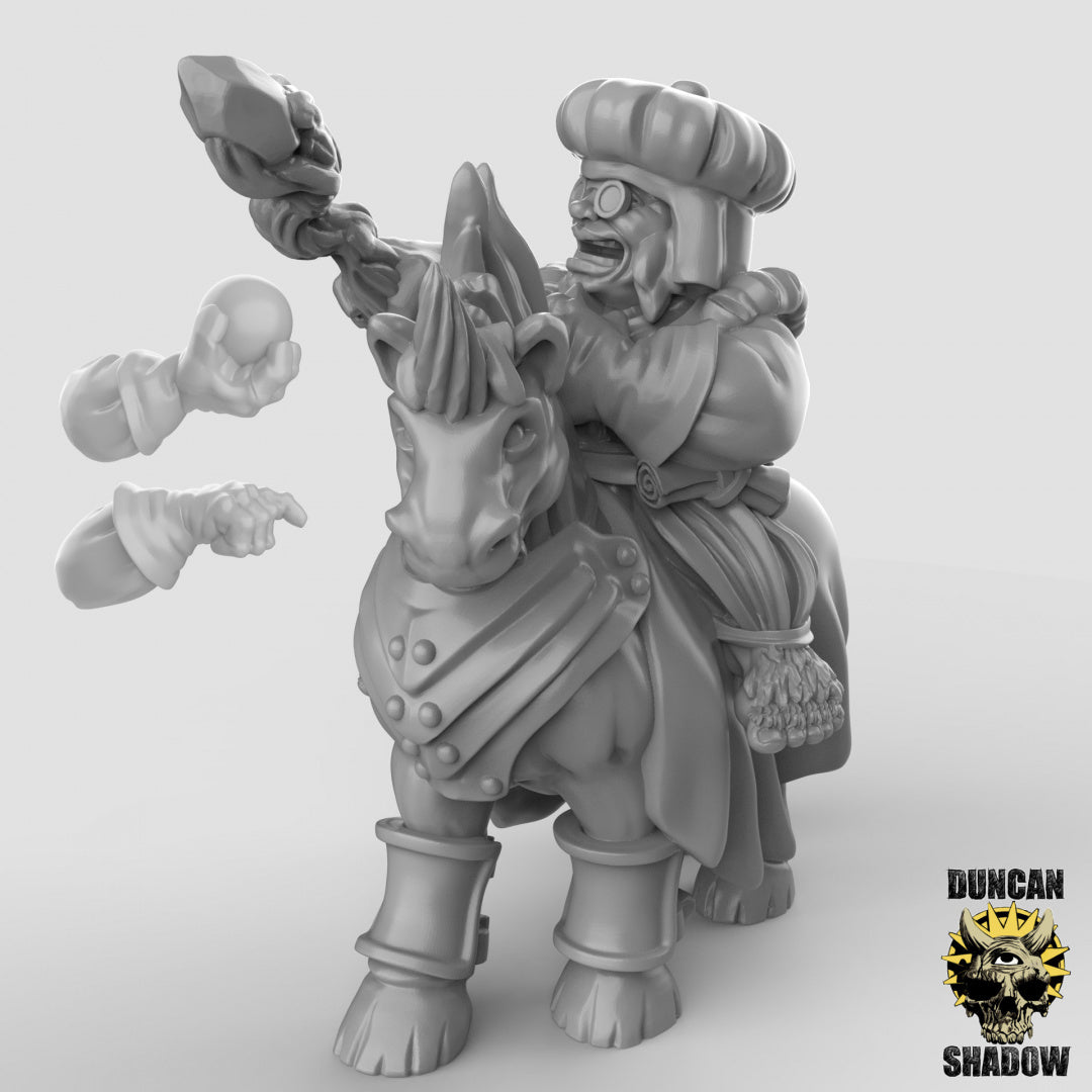 Halfling Mage on Unicorn Mount | Duncan Shadow | Compatible with Dungeons & Dragons and Pathfinder