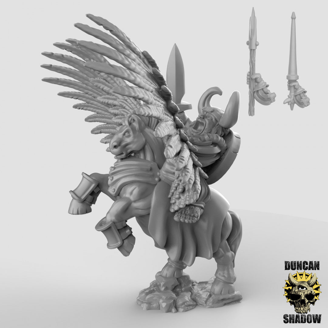 Halfling Paladin Champion on Pegasus Mount | Duncan Shadow | Compatible with Dungeons & Dragons and Pathfinder