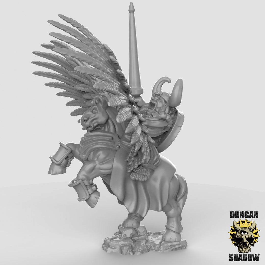 Halfling Paladin Champion on Pegasus Mount | Duncan Shadow | Compatible with Dungeons & Dragons and Pathfinder