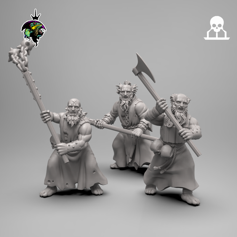 Human Priests & Pentients (x12) | Reptilian Overlords | 32mm