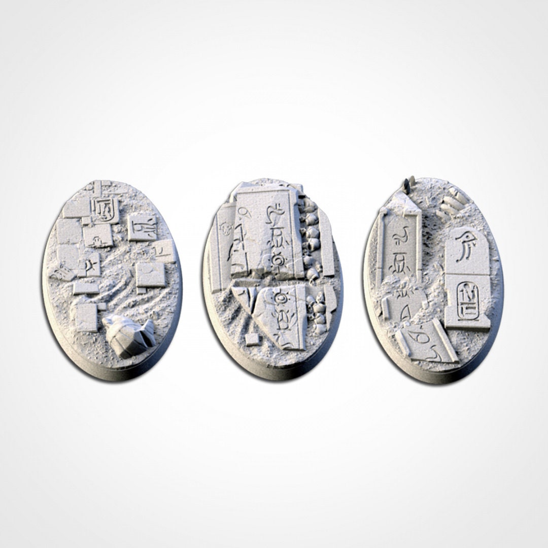 Bases de arenas egipcias | 25 mm | 32 mm | 40 mm | Fábrica de Txarli | Redondo texturizado escénico magnetizable