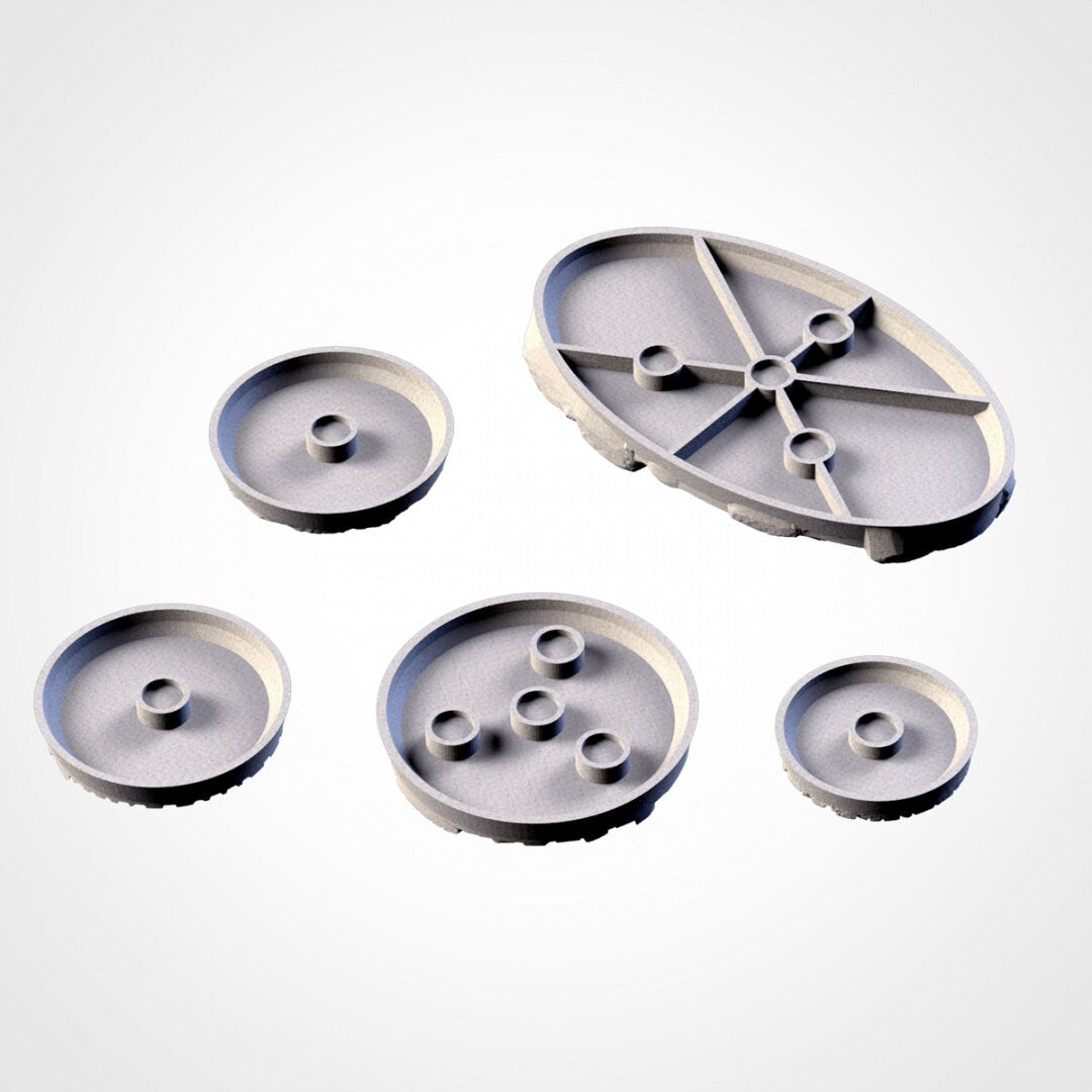 Basen für Stadtruinen | 25 mm | 32 mm | 40 mm | Txarli-Fabrik | Magnetisierbare, szenische, strukturierte Runde