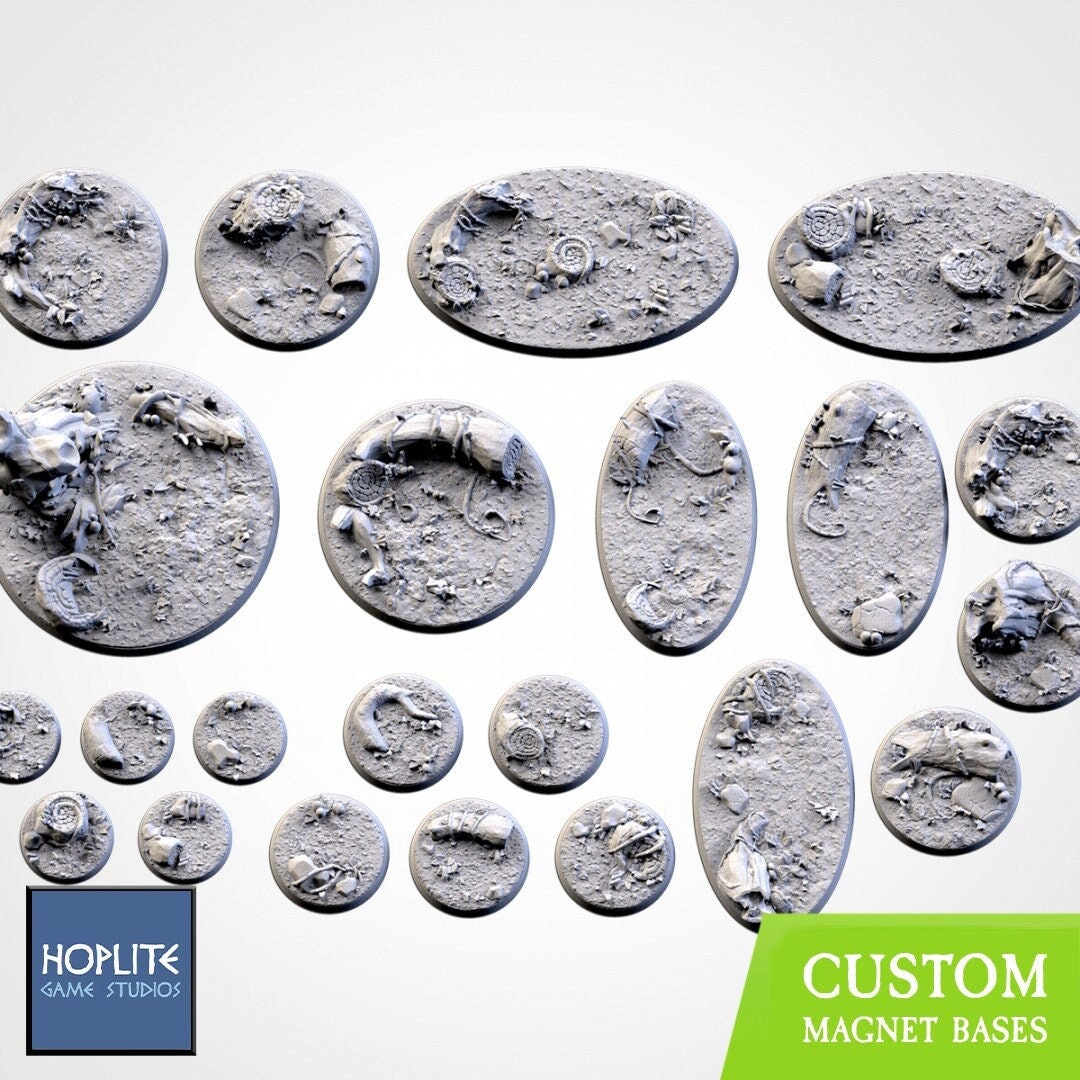 Forest Bases | 25mm | 32mm | 40mm | Txarli Factory | Magnetizable Scenic Textured Round