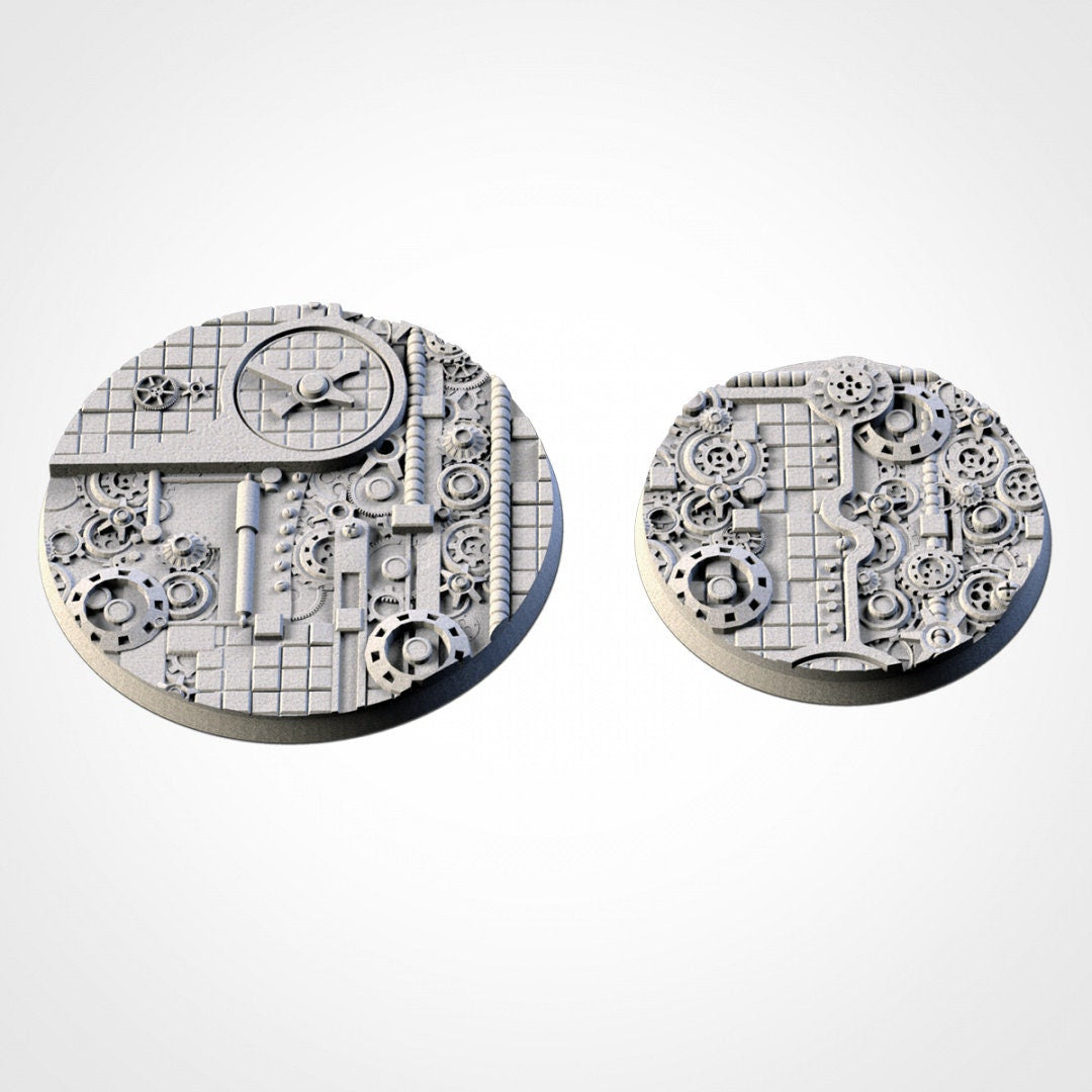 Steam Punk Bases | 25mm | 32mm | 40mm | Txarli Factory | Magnetizable Scenic Textured Round