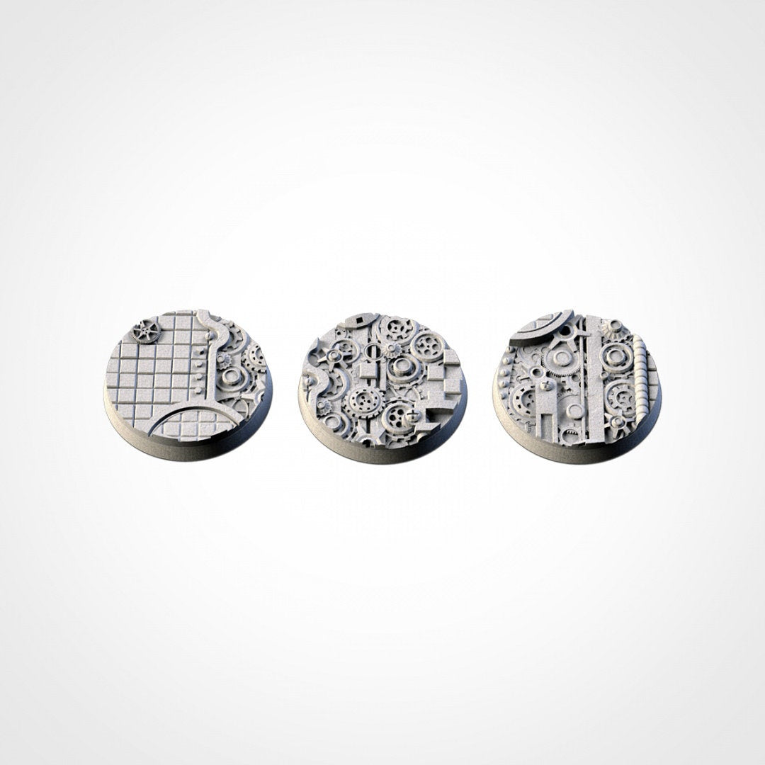 Steam Punk Bases | 25mm | 32mm | 40mm | Txarli Factory | Magnetizable Scenic Textured Round