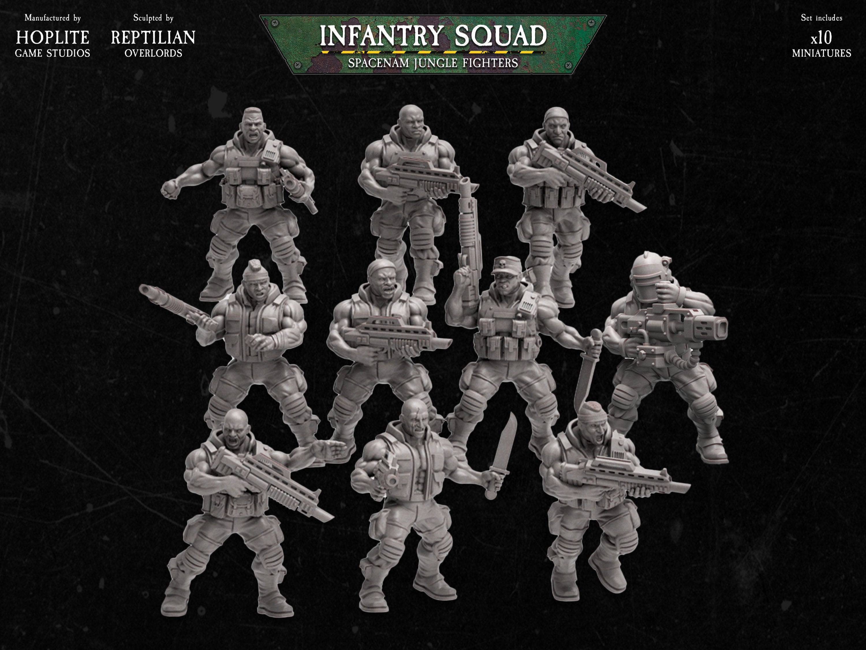 Spacenam: Infantry Squad | Reptilian Overlords | 32mm