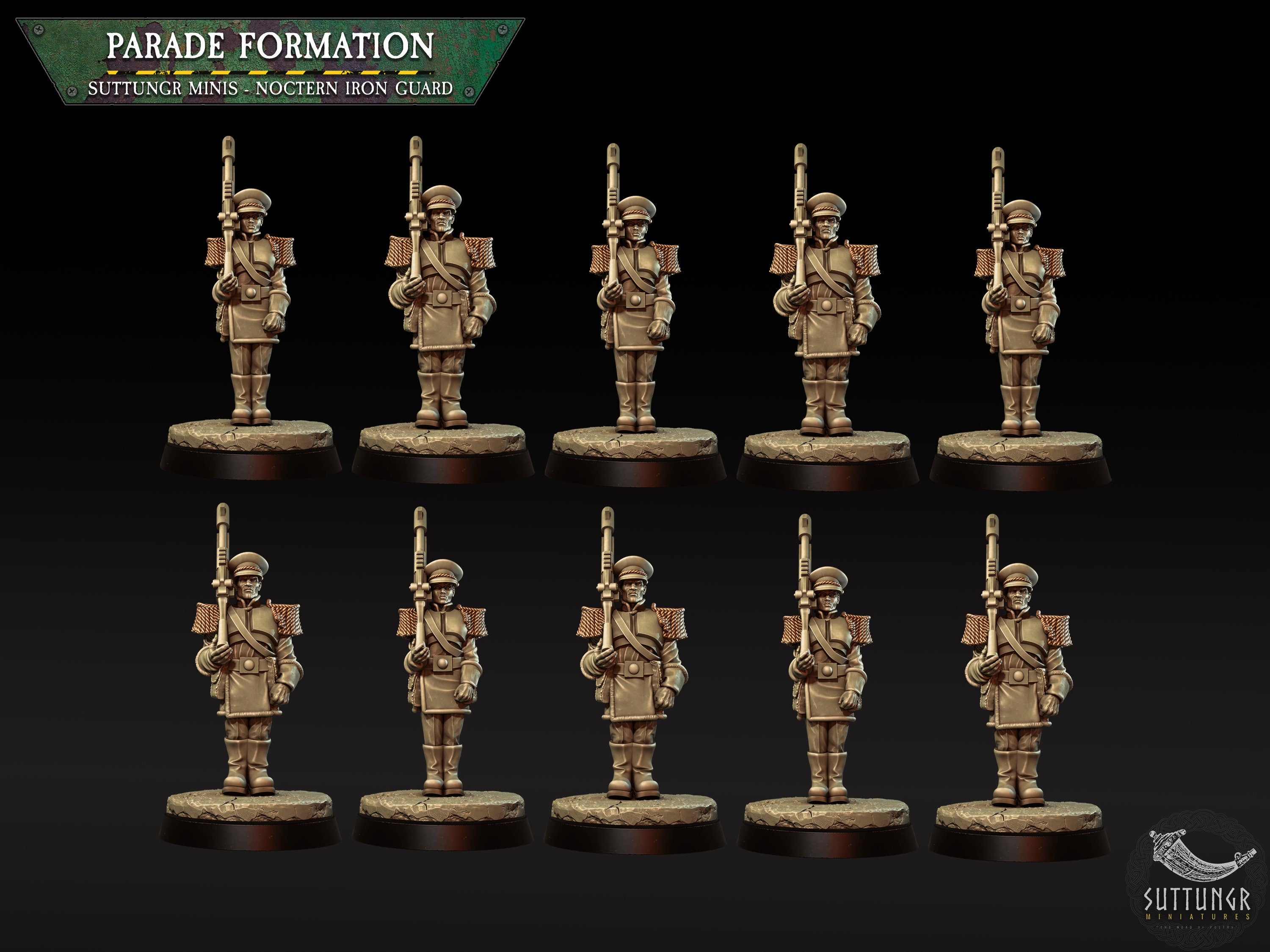 Infantería de desfile - Guardia de Hierro Noctern - Mordian - Grimdark Future - Miniaturas Suttungr