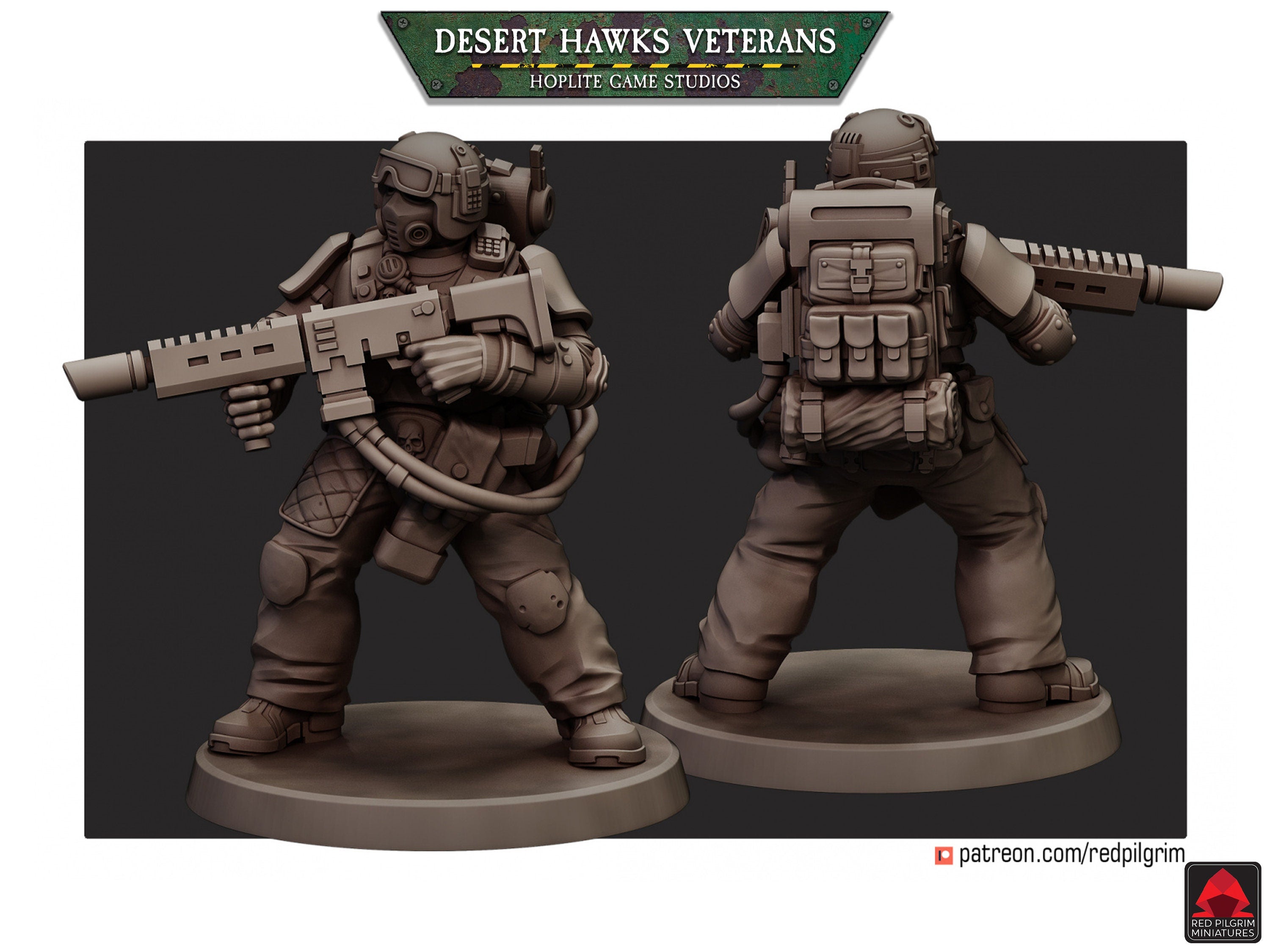 Veteranos de los Desert Hawks | Miniaturas del Peregrino Rojo | 32mm