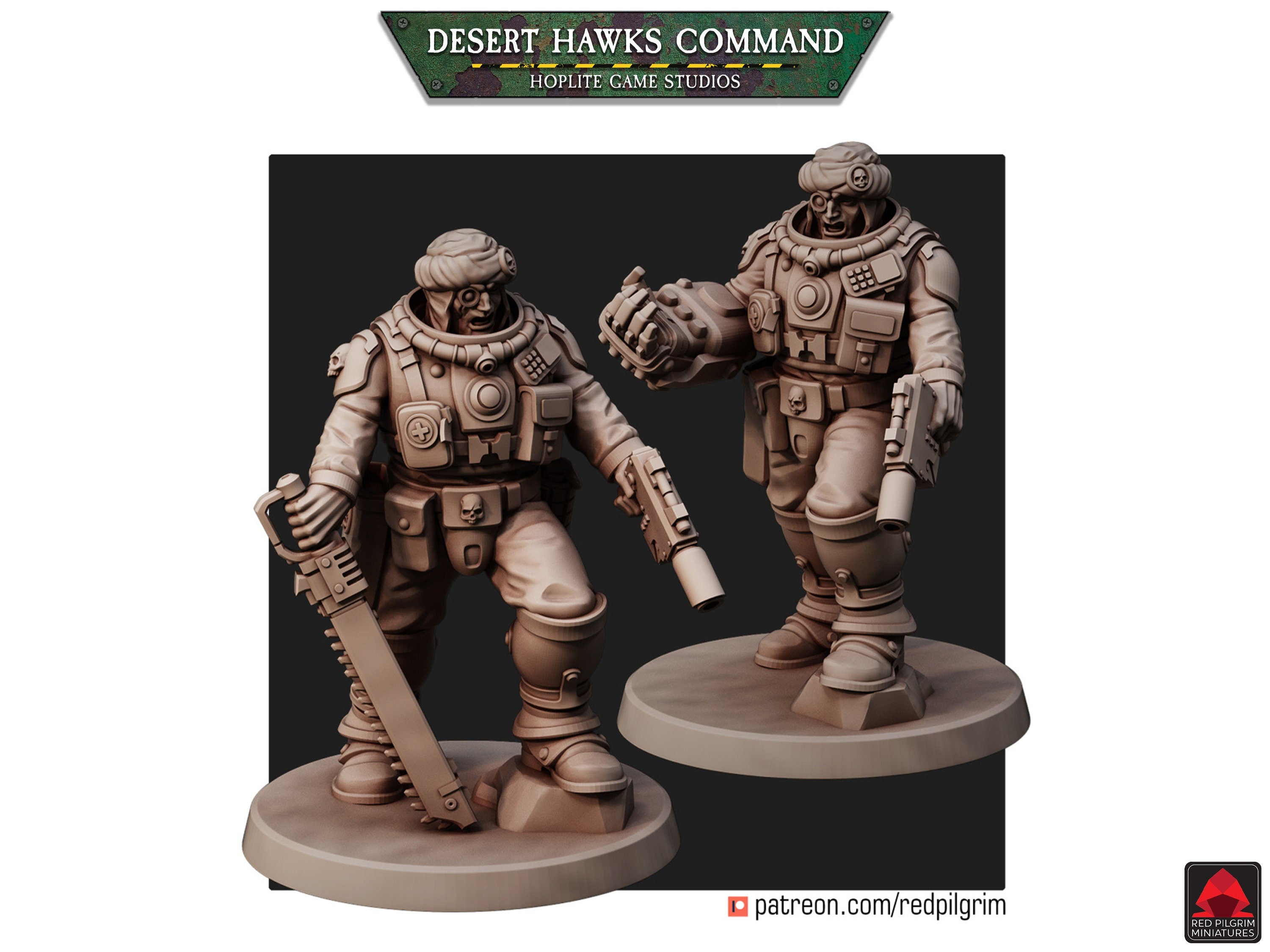 Kommandotrupp der Desert Hawks | Red Pilgrim Miniatures | 32 mm