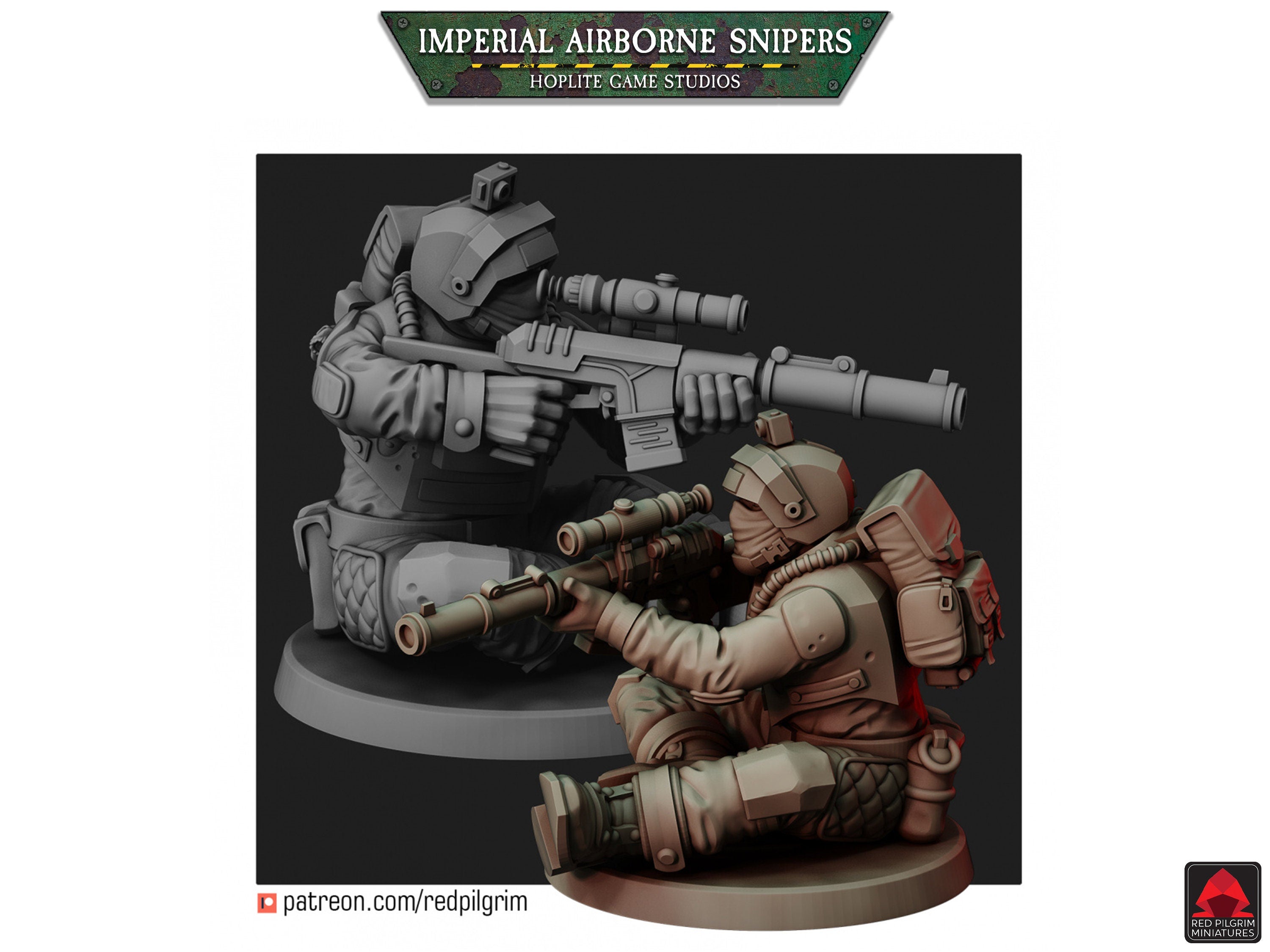 Imperiales Luftlande-Scharfschützen-Abwurfteam | Red Pilgrim Miniatures | 32 mm