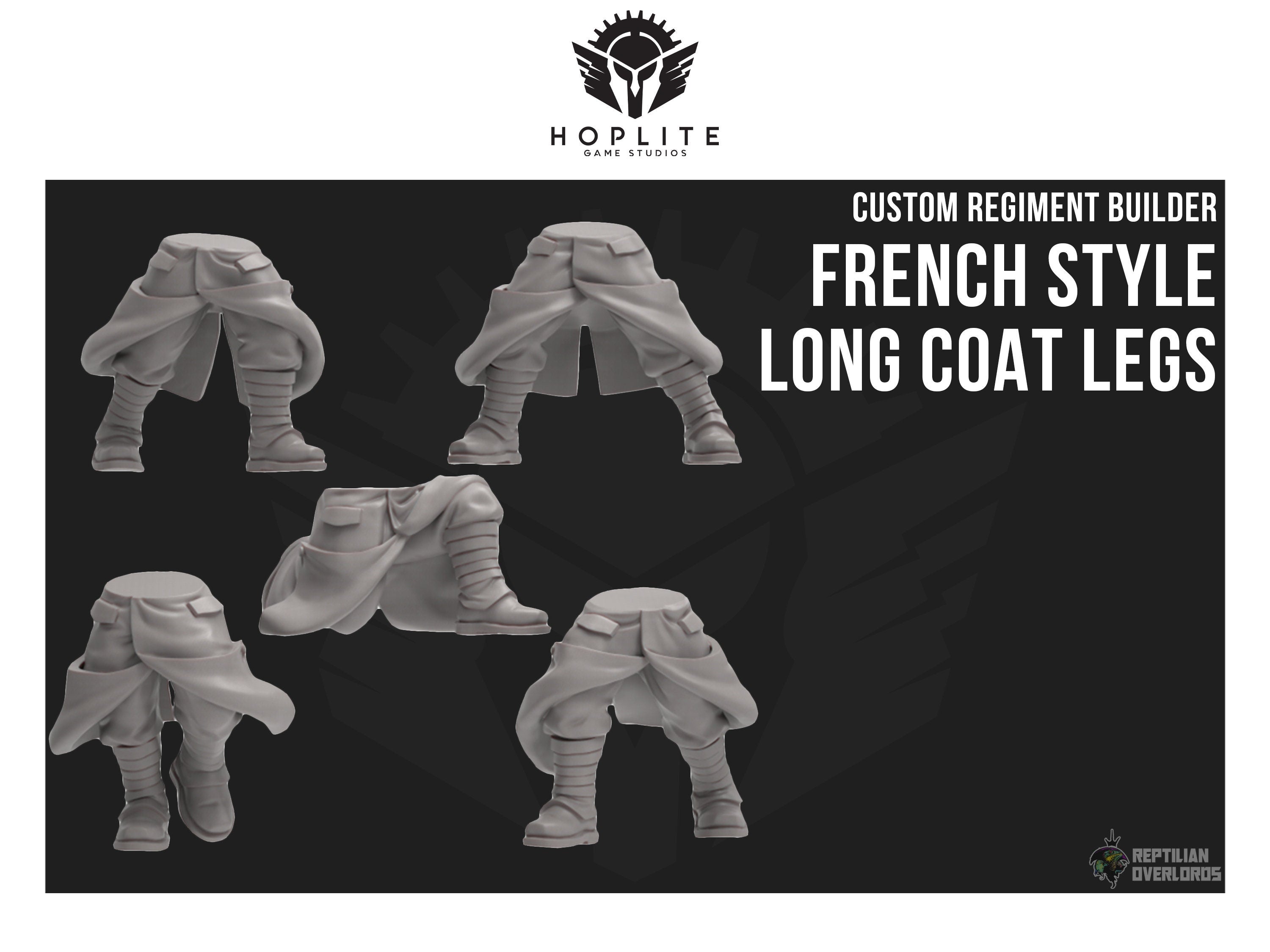 Parts: French Style Long Coat Legs (x10) | Reptilian Overlords | 28mm