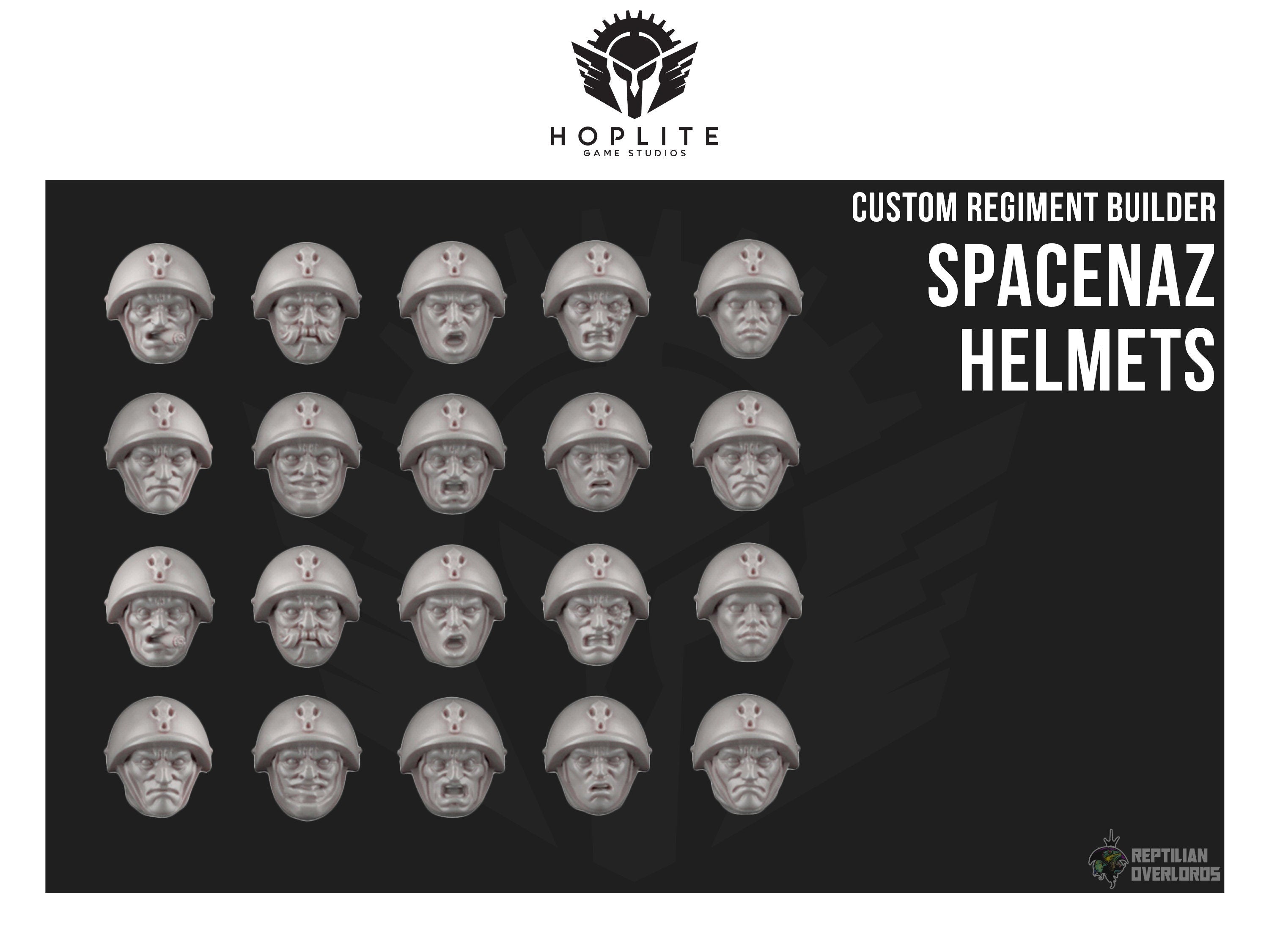 Teile: Spacenaz-Helme (x20) | Reptilian Overlords | 32 mm