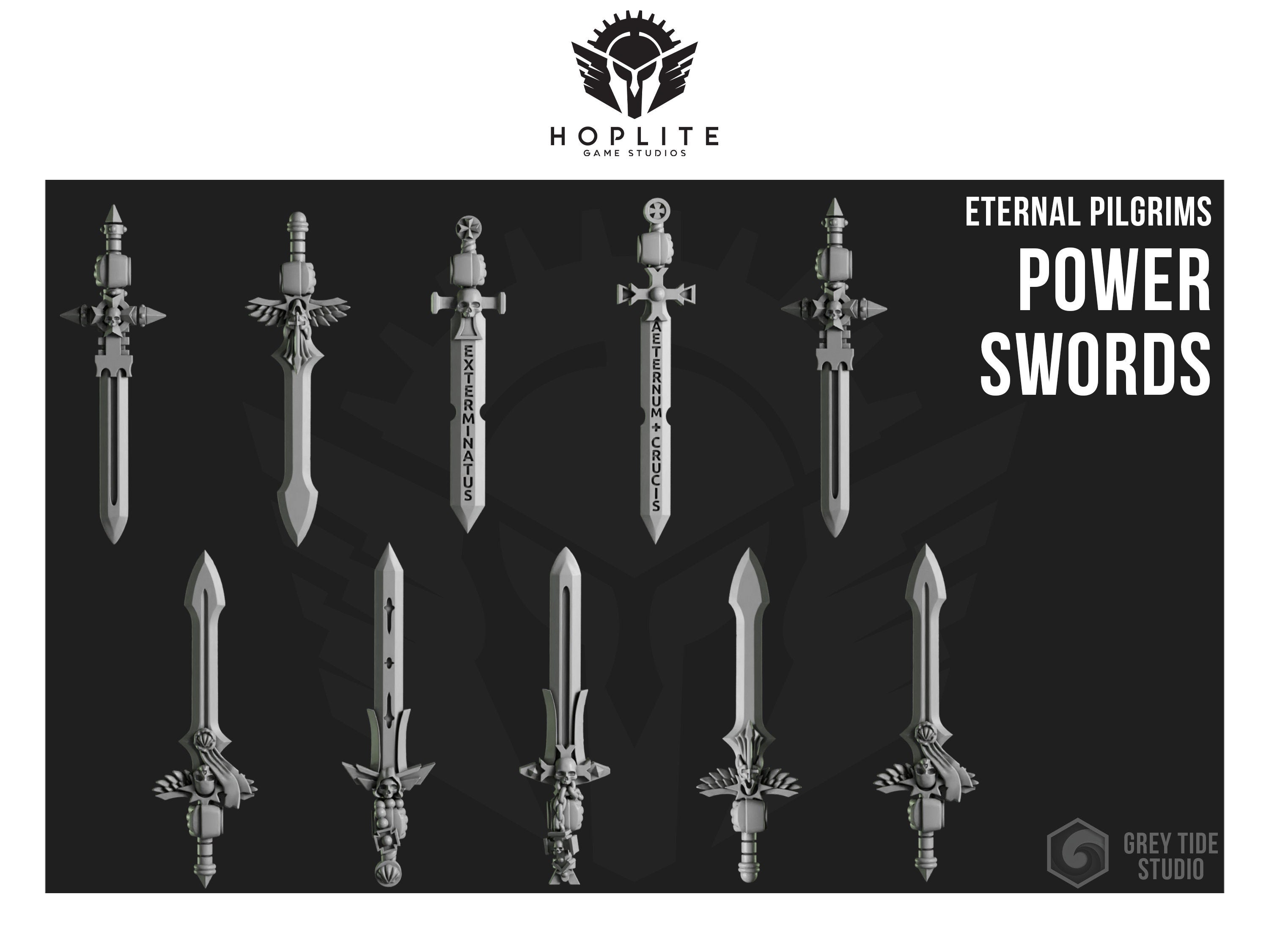 Crusader Power Swords (x10) | Grey Tide Studios | Eternal Pilgrims | Conversion Parts & Bits