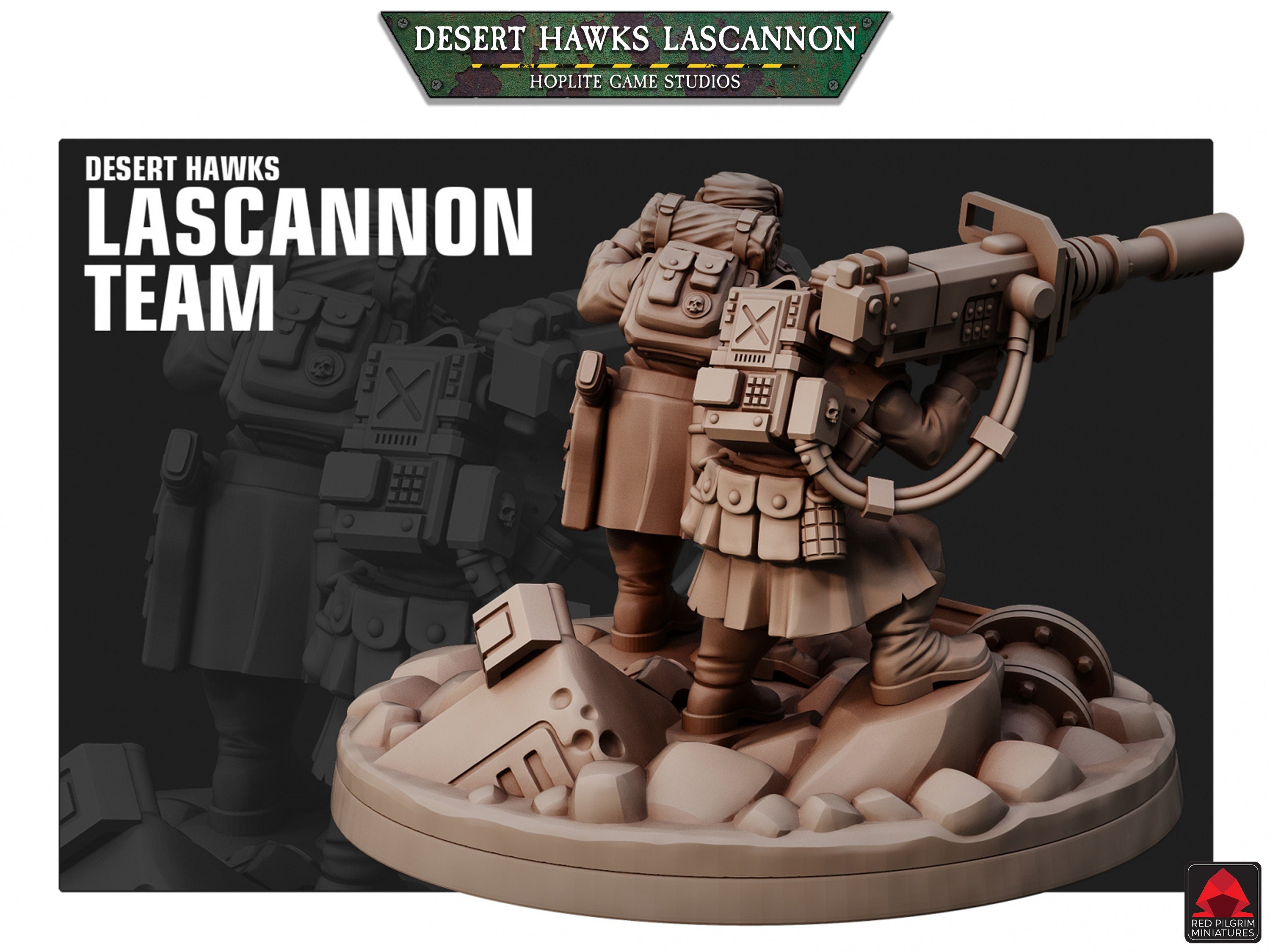 Desert Hawks Laserkanonen-Team | Red Pilgrim Miniatures | 32 mm