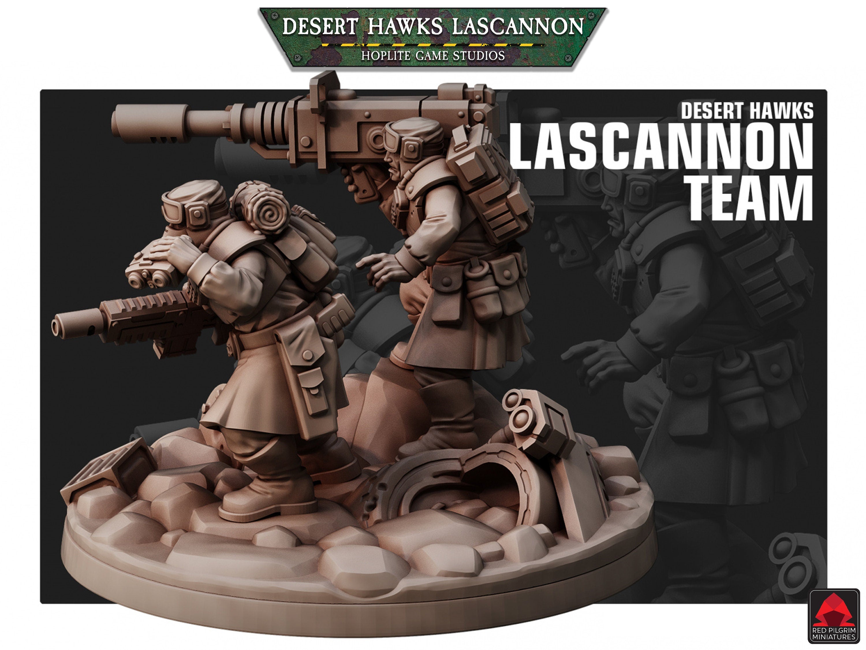 Desert Hawks Laserkanonen-Team | Red Pilgrim Miniatures | 32 mm