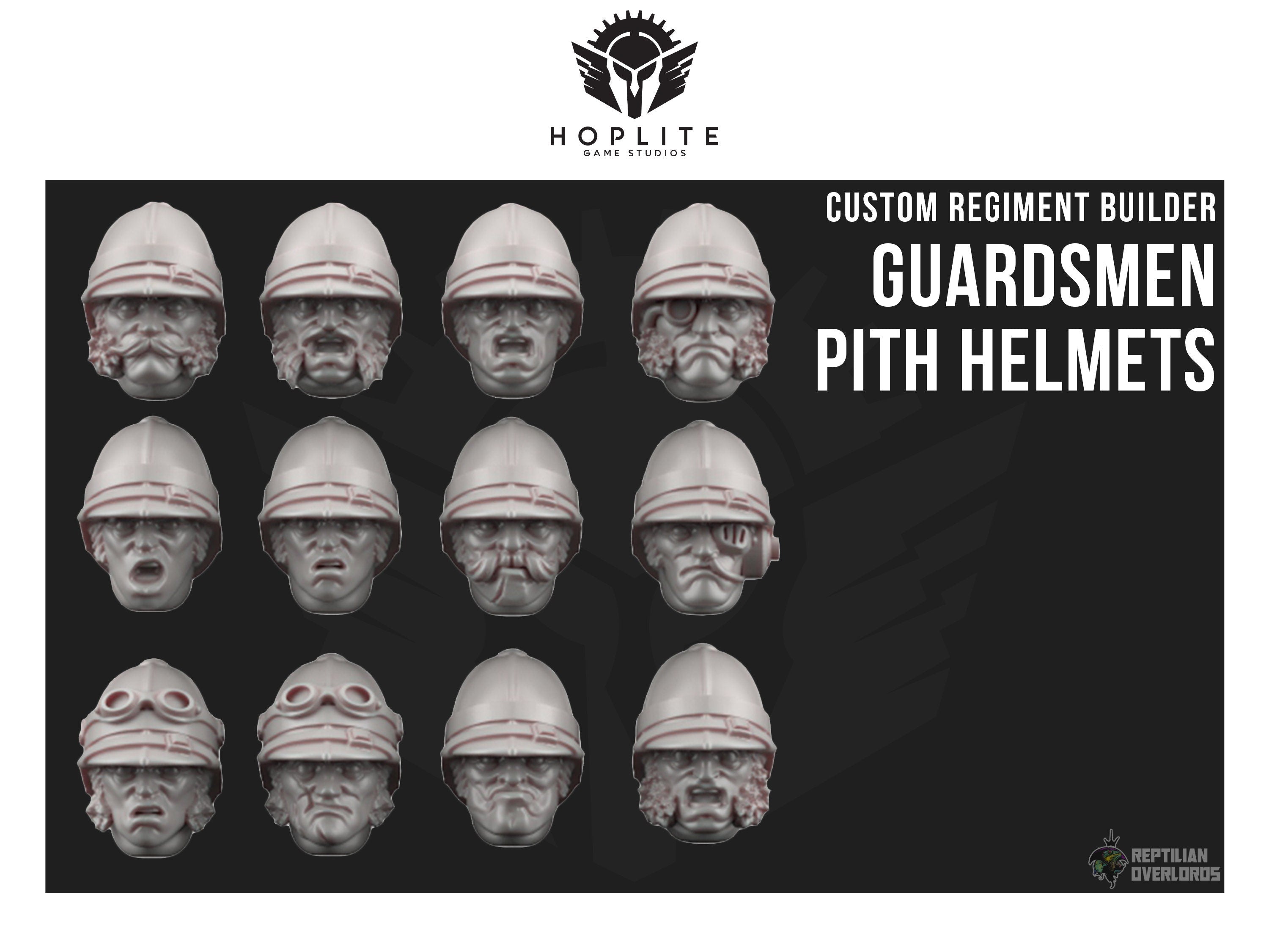 Parts: Guardsmen Pith Helmets (x20) | Reptilian Overlords | 28mm