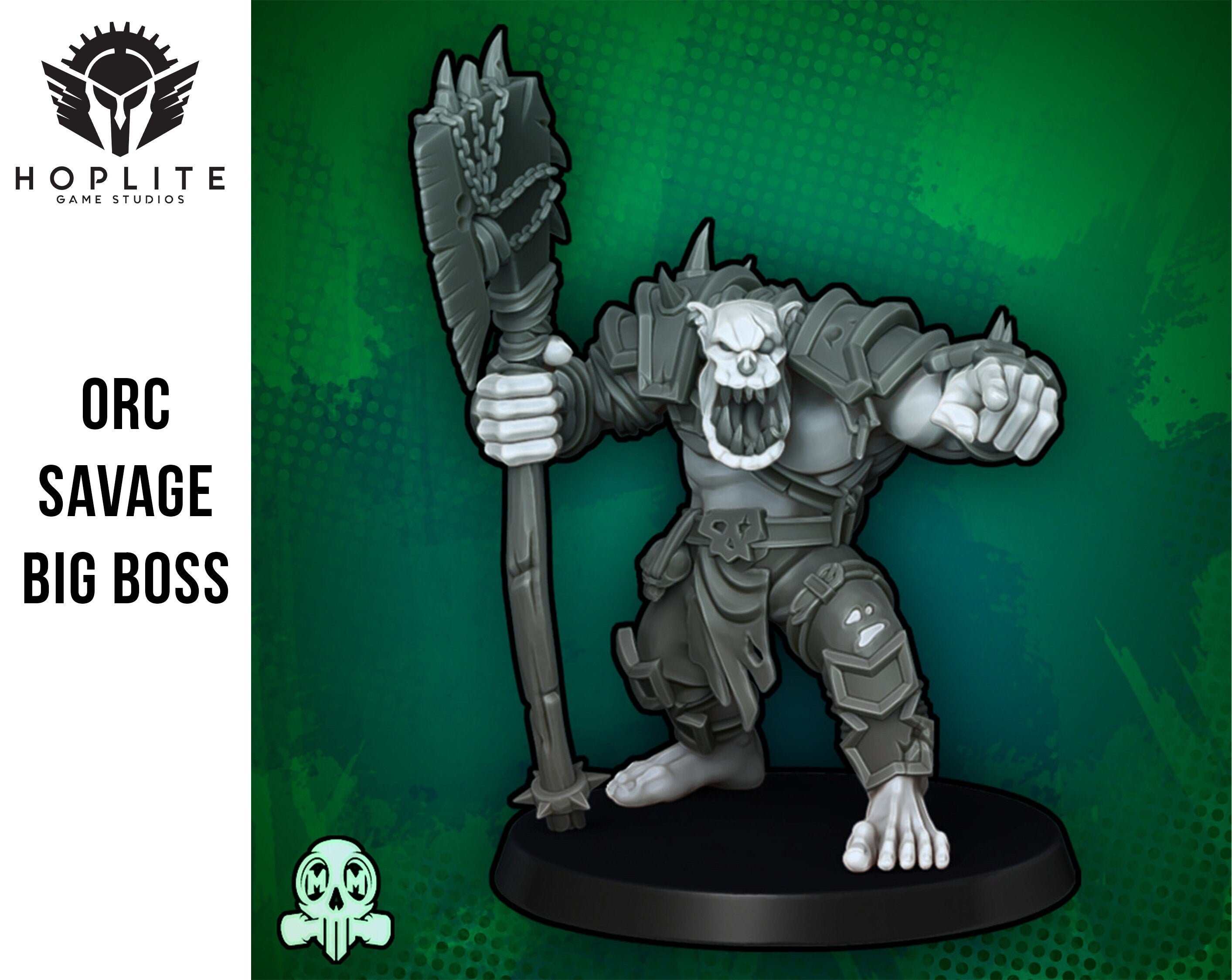 Savage Orc Warboss  | Space Orcs | Greenskin Orks |Malicious Miniatures