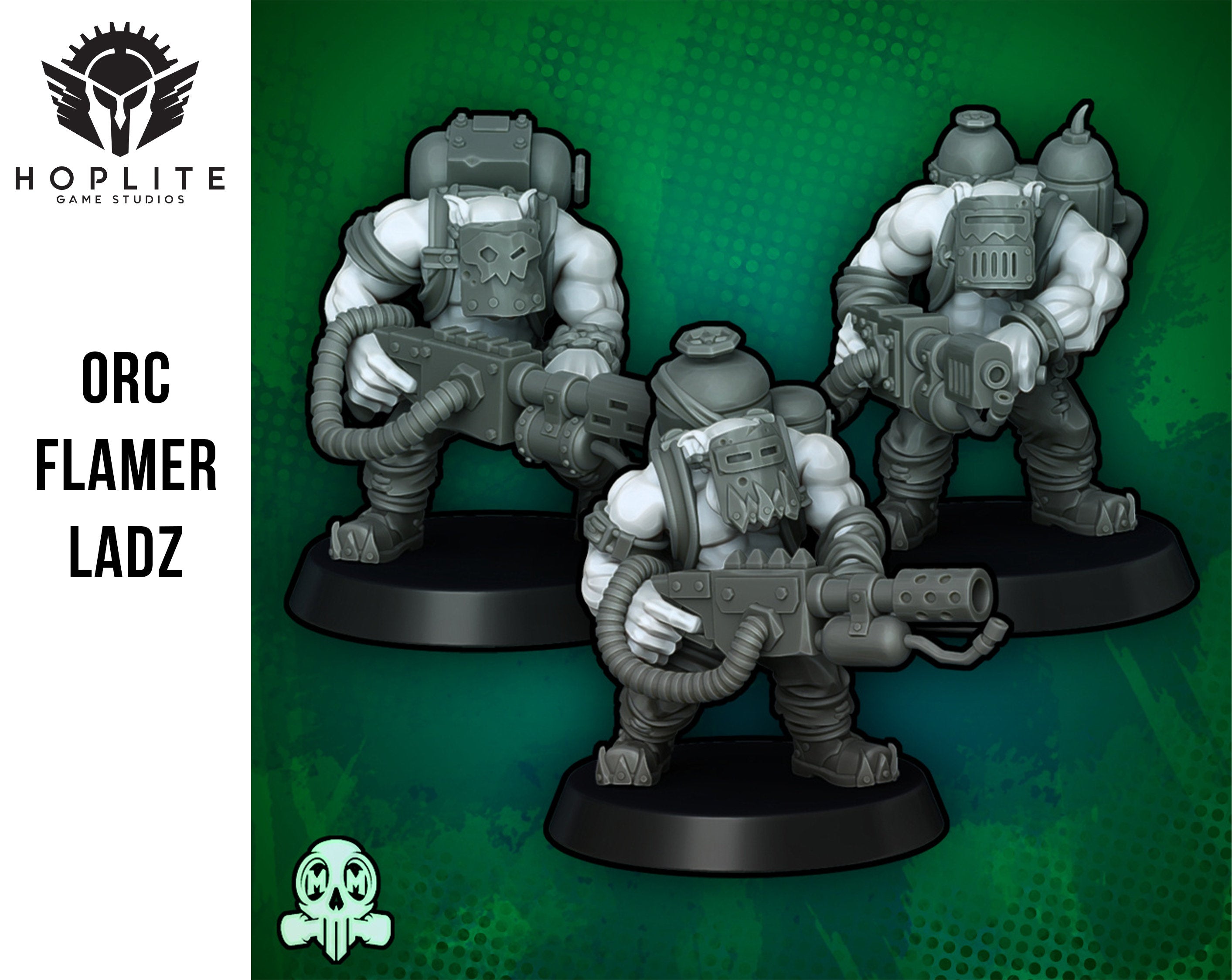 Orc Flamer Ladz | Space Orcs | Greenskin Orks |Malicious Miniatures