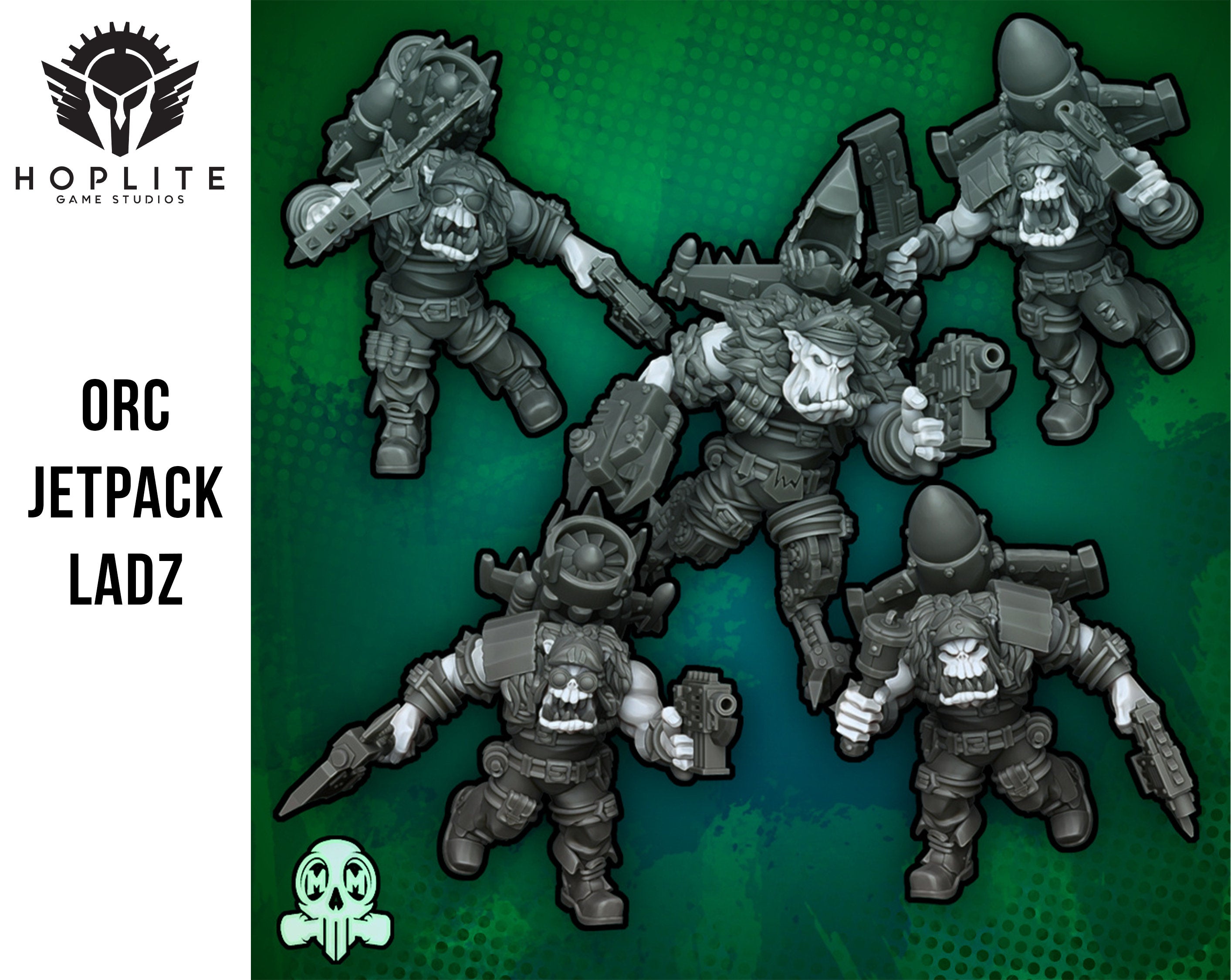Orc Jetpack Ladz | Space Orcs | Greenskin Orks |Malicious Miniatures
