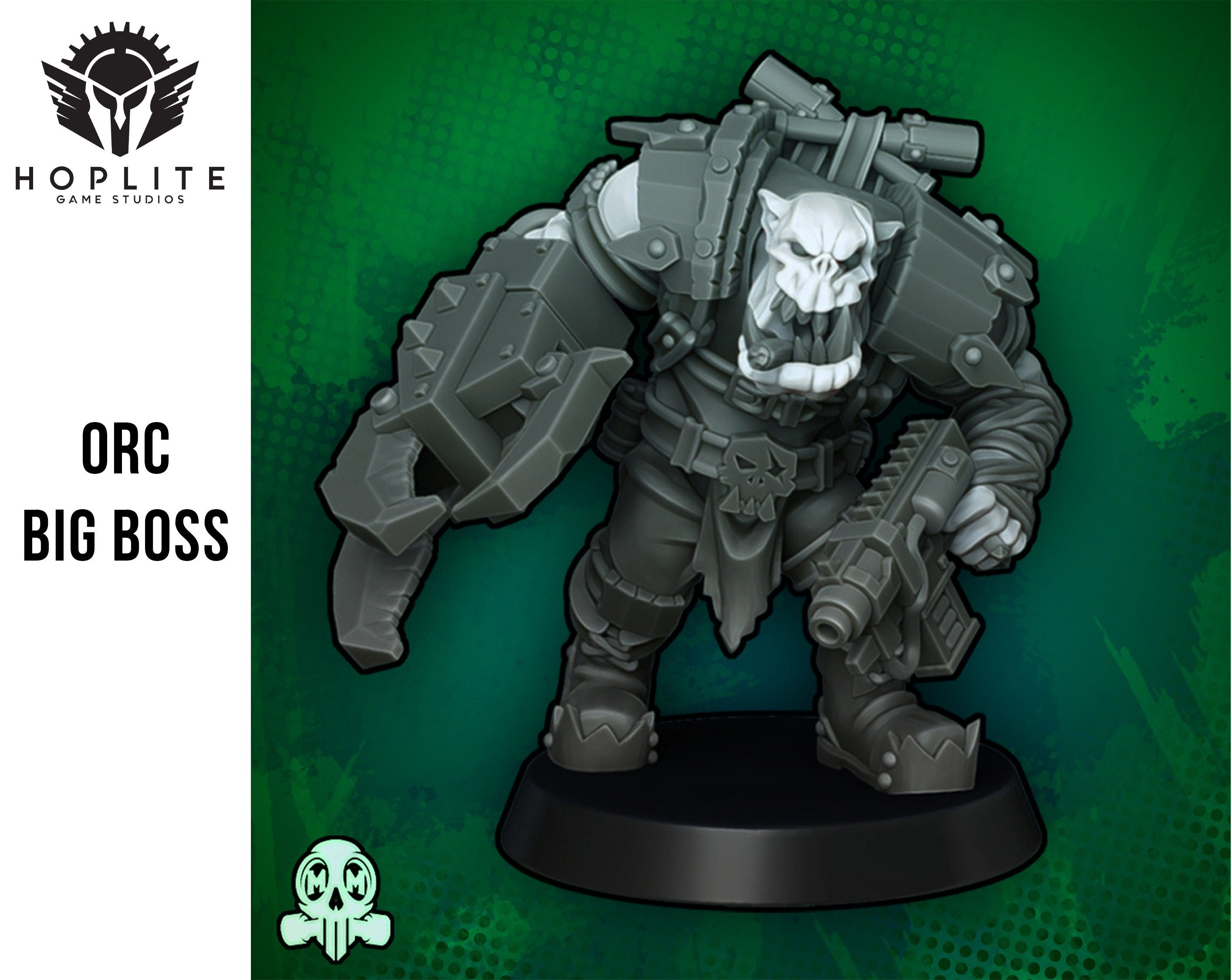 Orc Brutal Big Boss with Claw | Space Orcs | Greenskin Orks |Malicious Miniatures