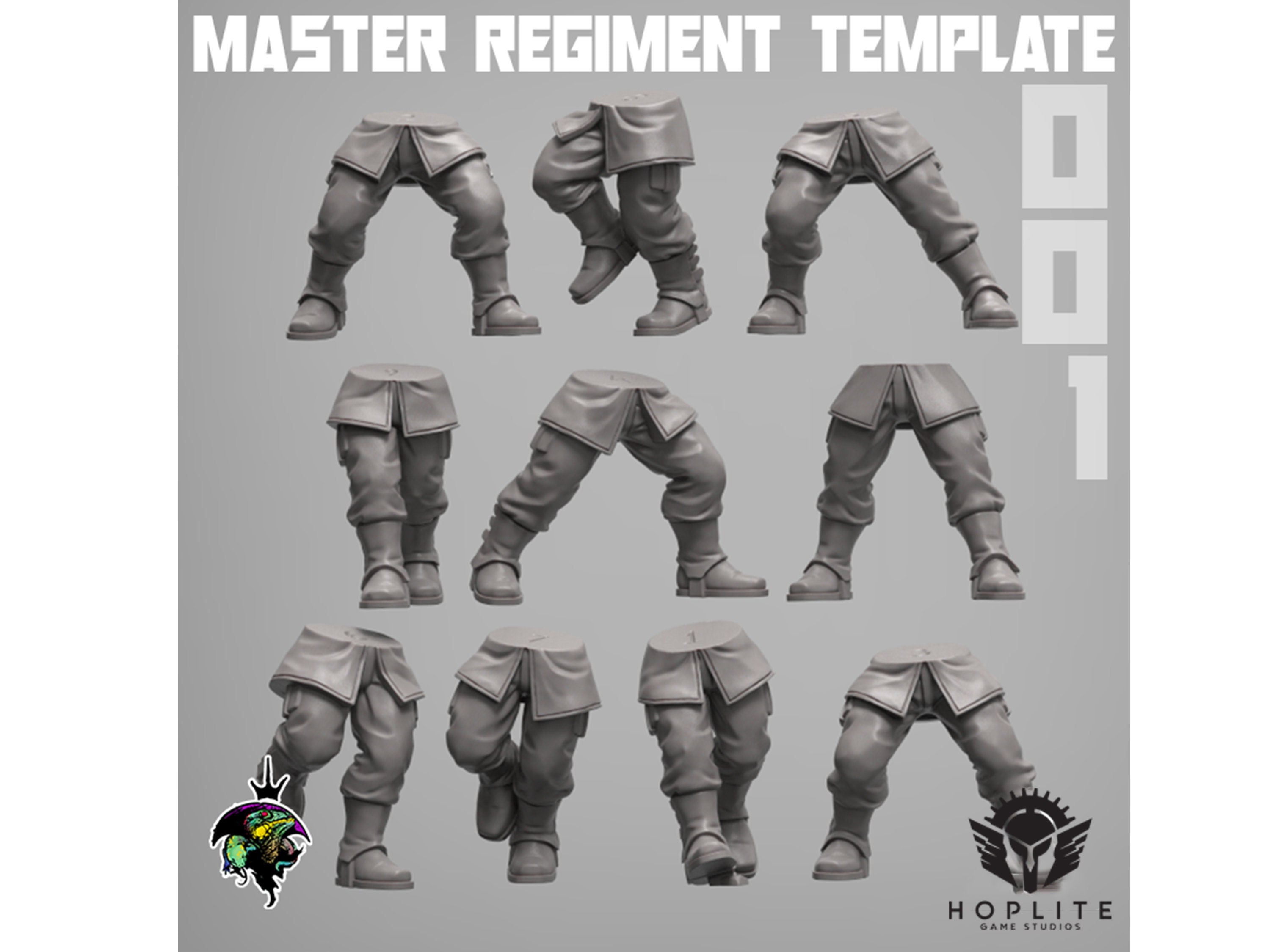 Parts: Master Regiment Template: Legs (x10) | Reptilian Overlords | 28mm