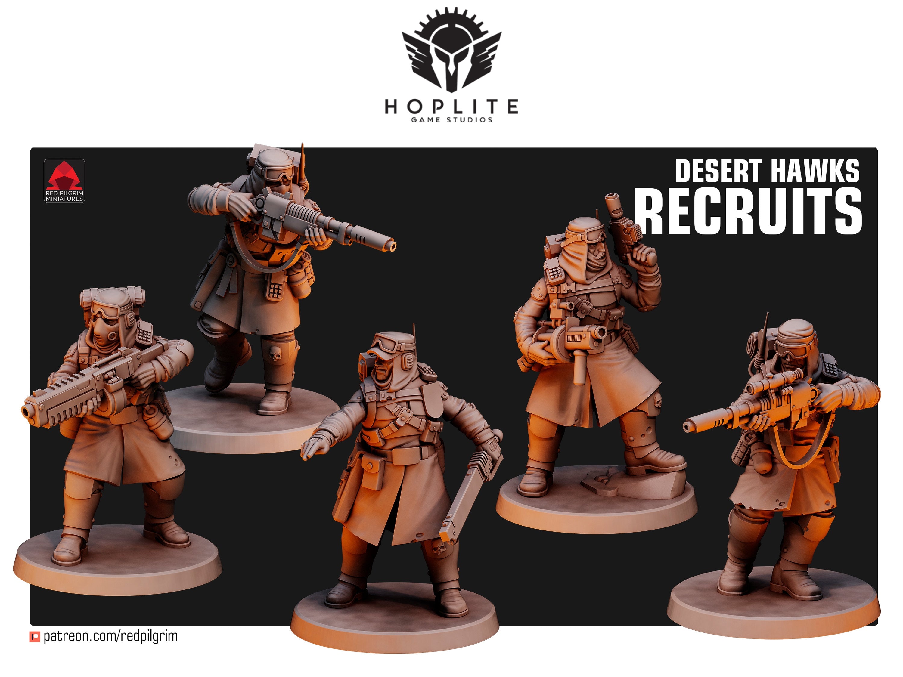 Desert Hawks Recruits | Red Pilgrim Miniatures | 32mm