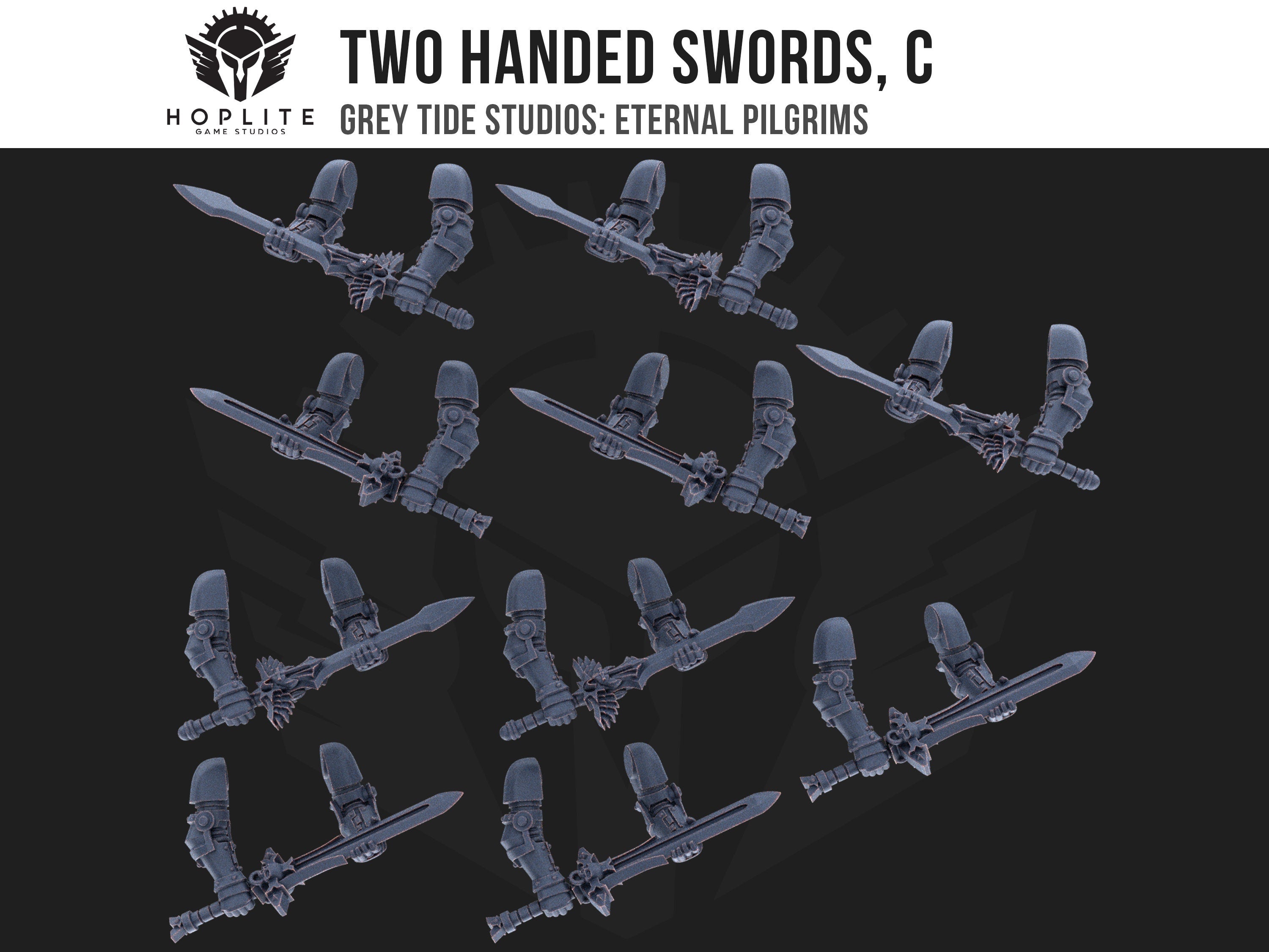 Two Handed Swords, C (x10) | Grey Tide Studios | Eternal Pilgrims | Conversion Parts & Bits