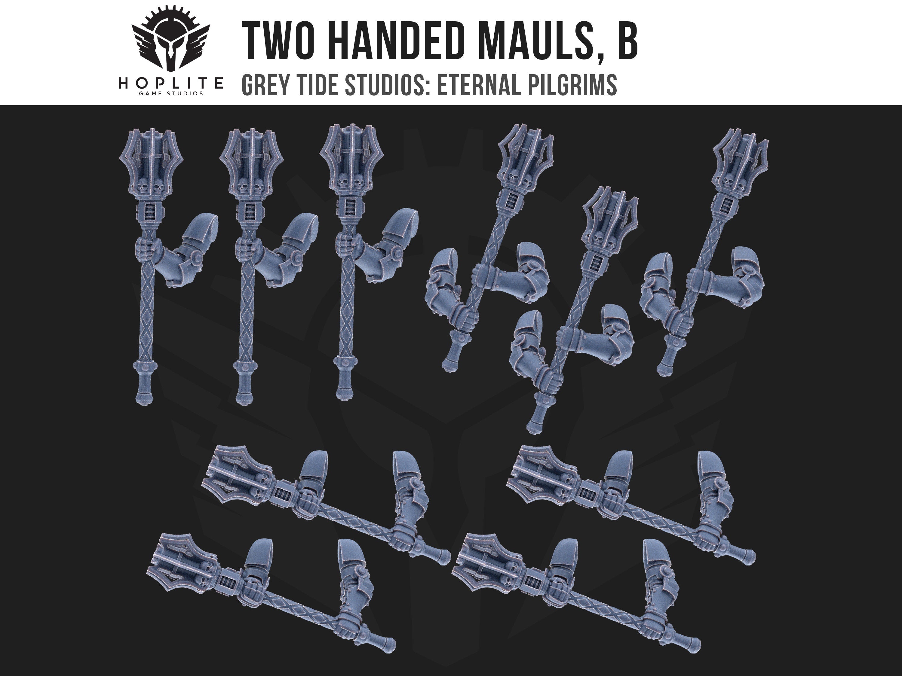 Two Handed Mauls, B (x10) | Grey Tide Studios | Eternal Pilgrims | Conversion Parts & Bits