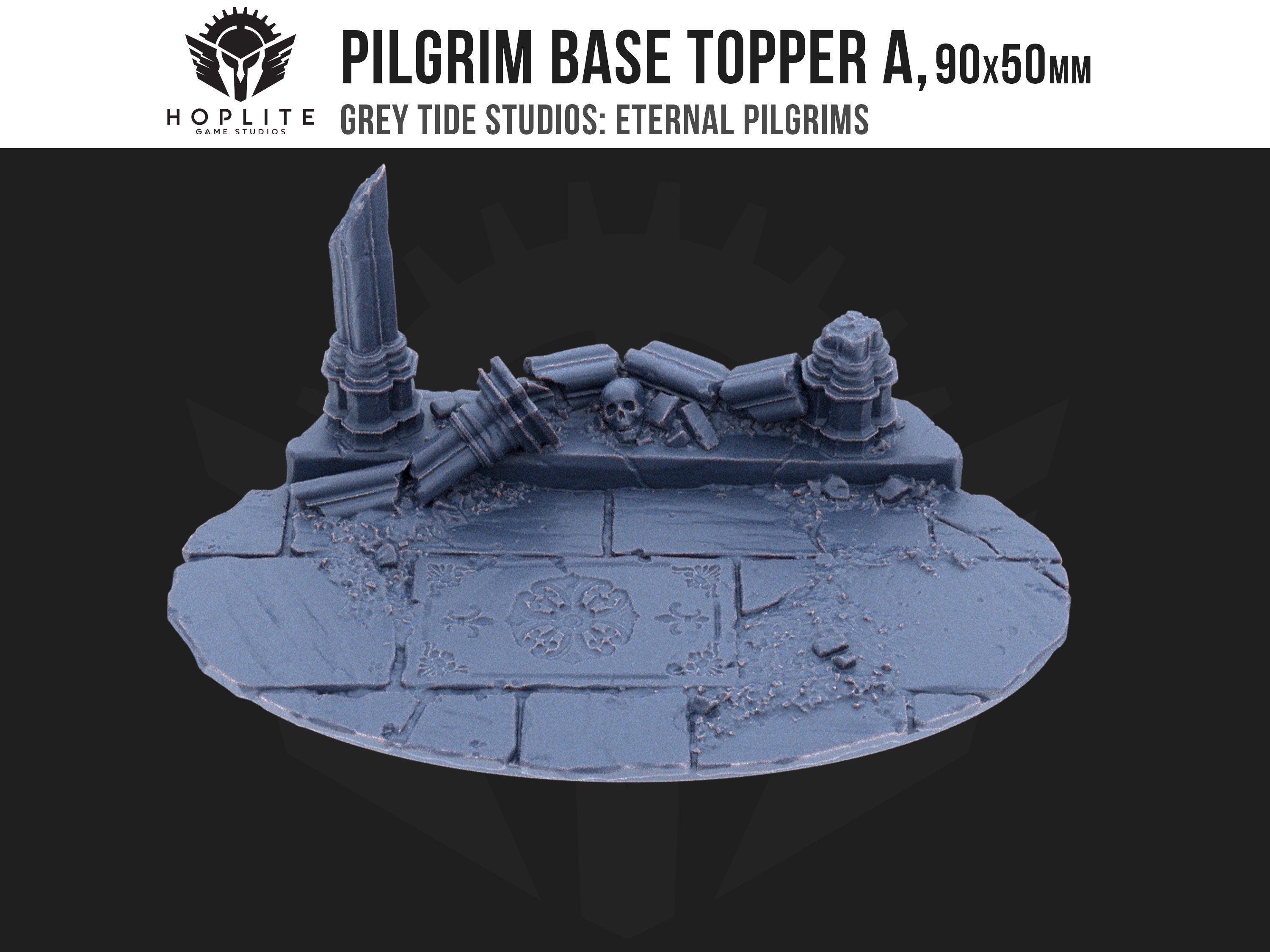 Pilgrim Base Topper A, 90x50mm (x1) | Grey Tide Studios | Eternal Pilgrims | Conversion Parts & Bits