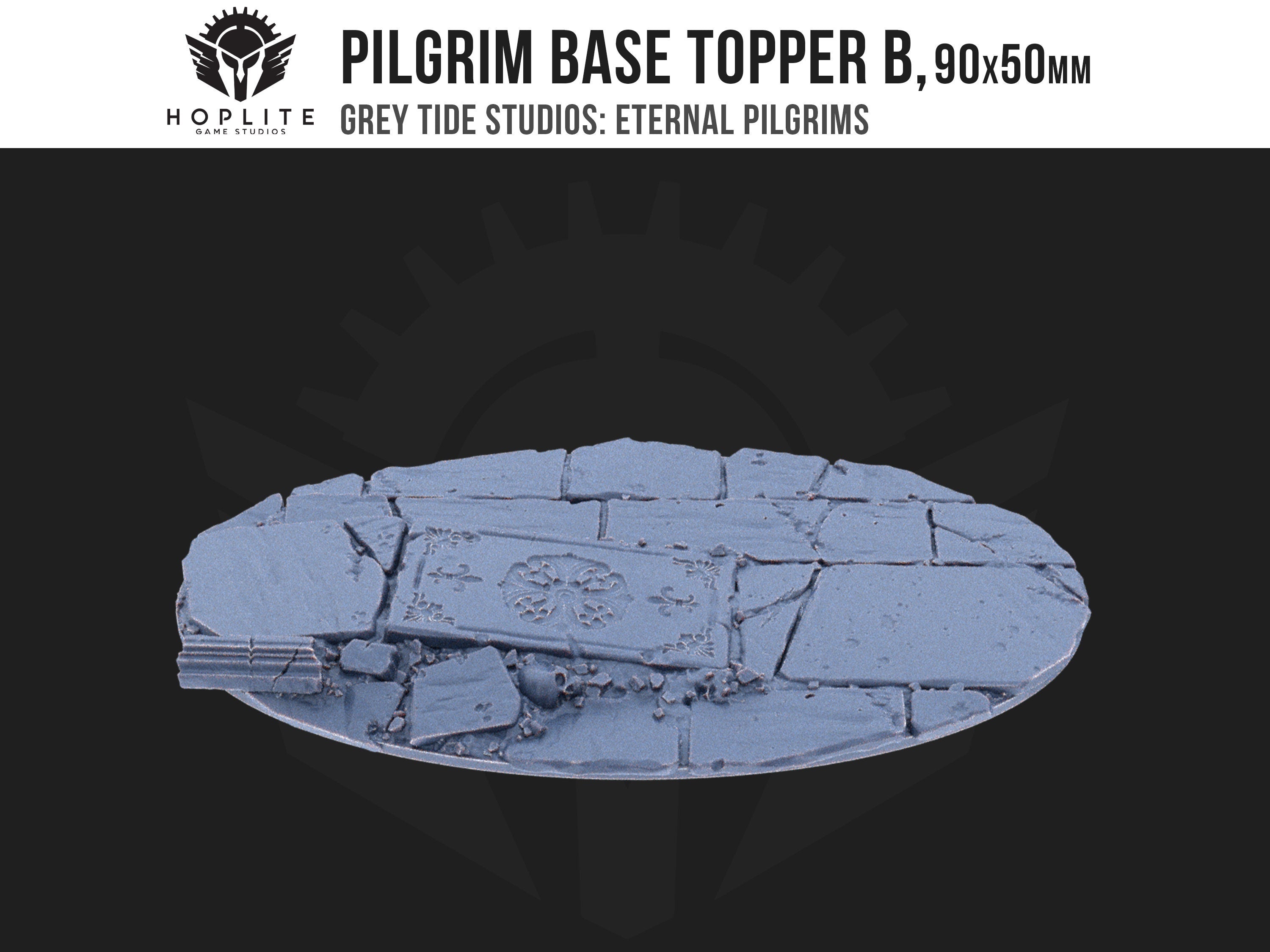 Pilgrim Base Topper B, 90x50mm (x1) | Grey Tide Studios | Eternal Pilgrims | Conversion Parts & Bits