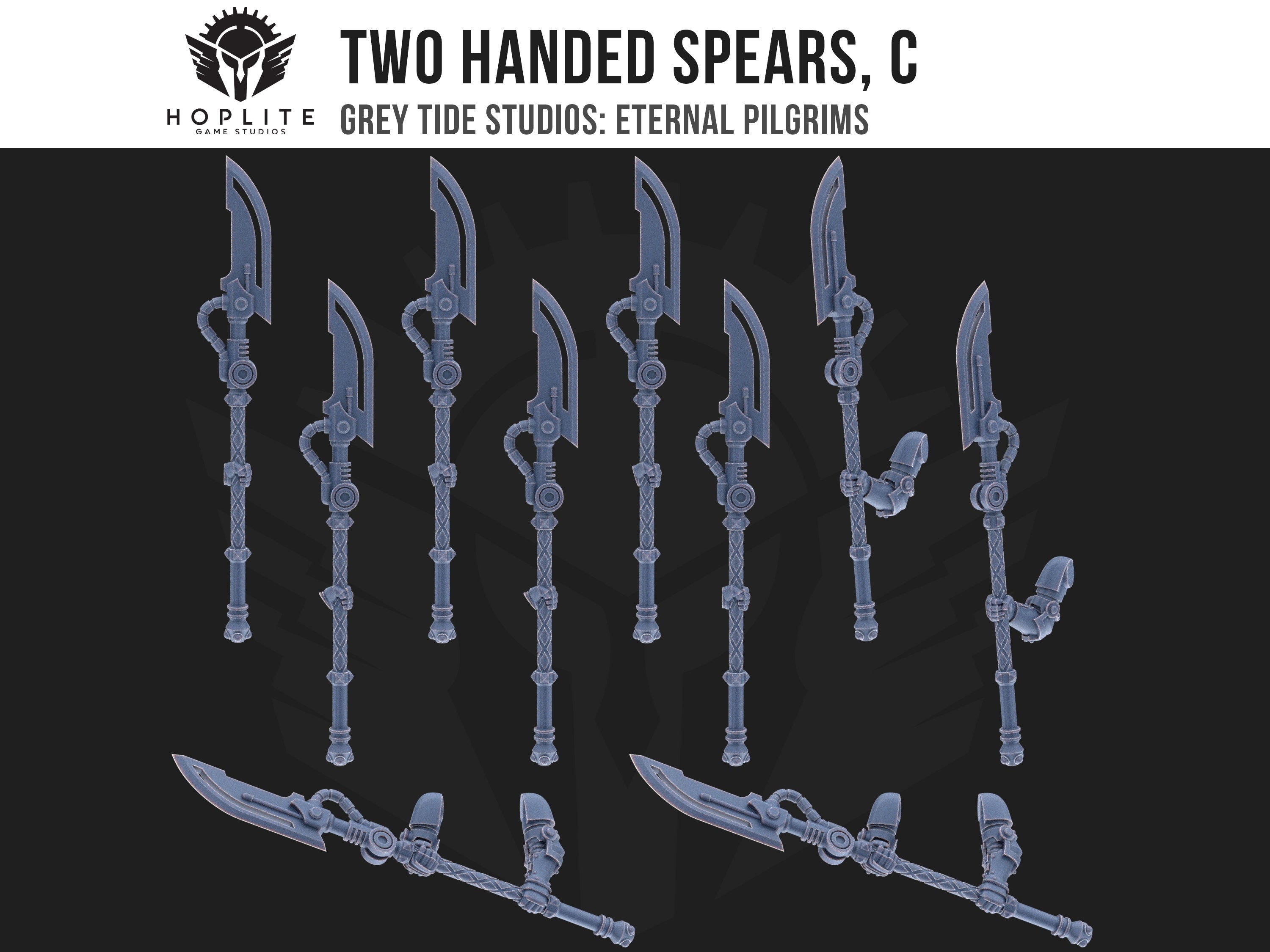 Two Handed Spears, C (x10) | Grey Tide Studios | Eternal Pilgrims | Conversion Parts & Bits