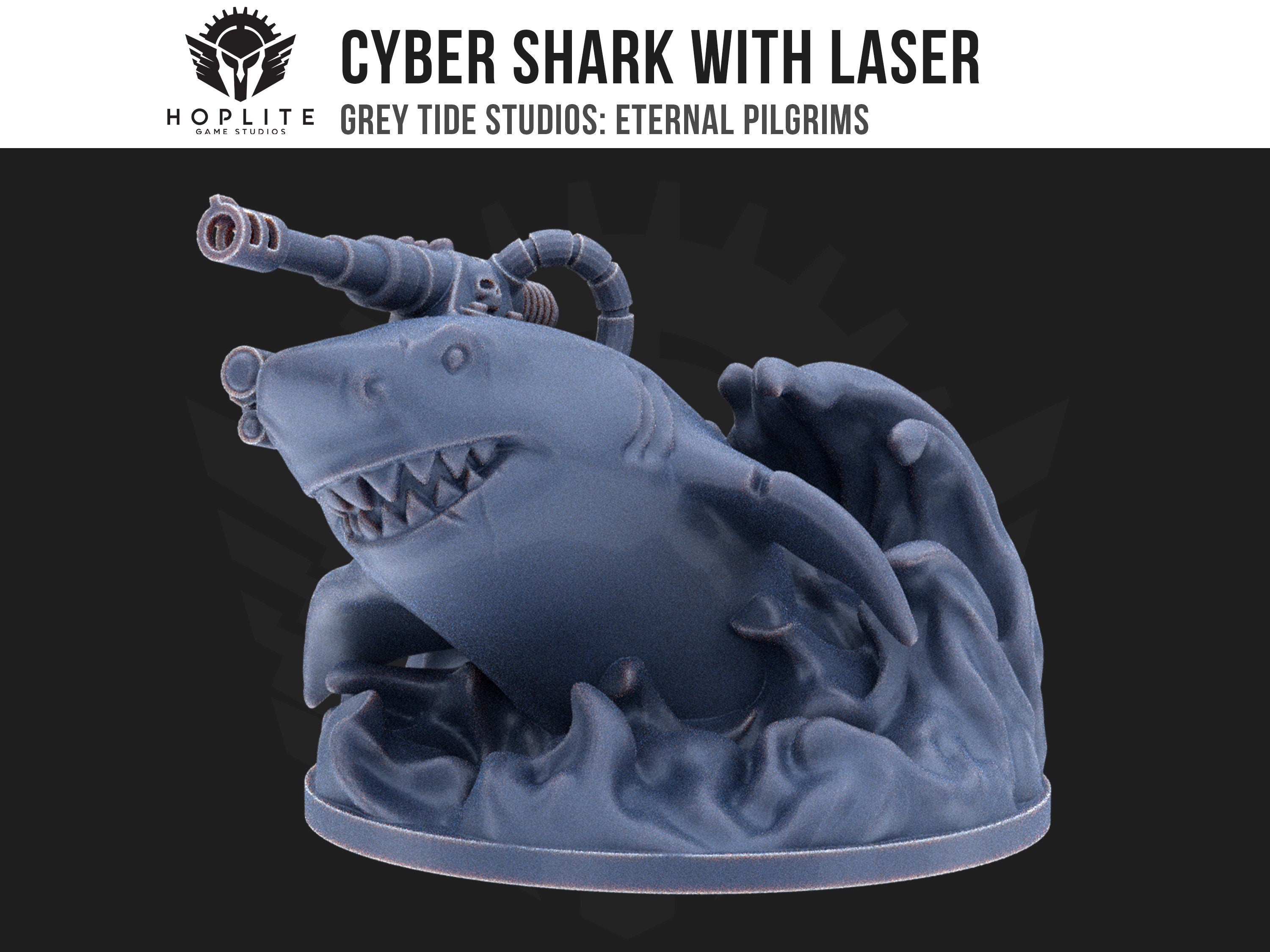 Tiburón cibernético con láser | Estudios de marea gris | Peregrinos eternos | Piezas y brocas de conversión