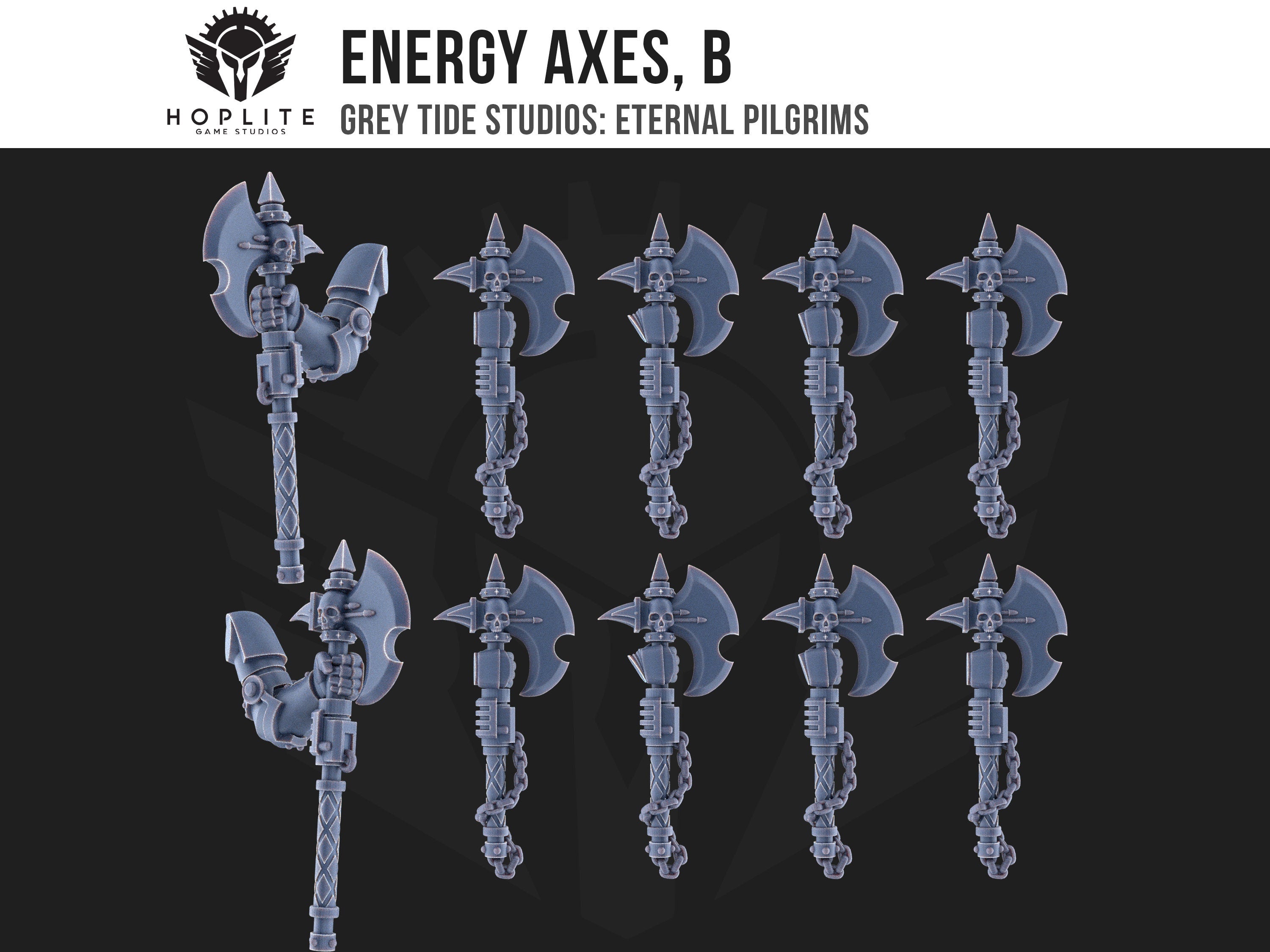 Energieäxte, B (x10) | Grey Tide Studios | Eternal Pilgrims | Umbauteile &amp; Bits