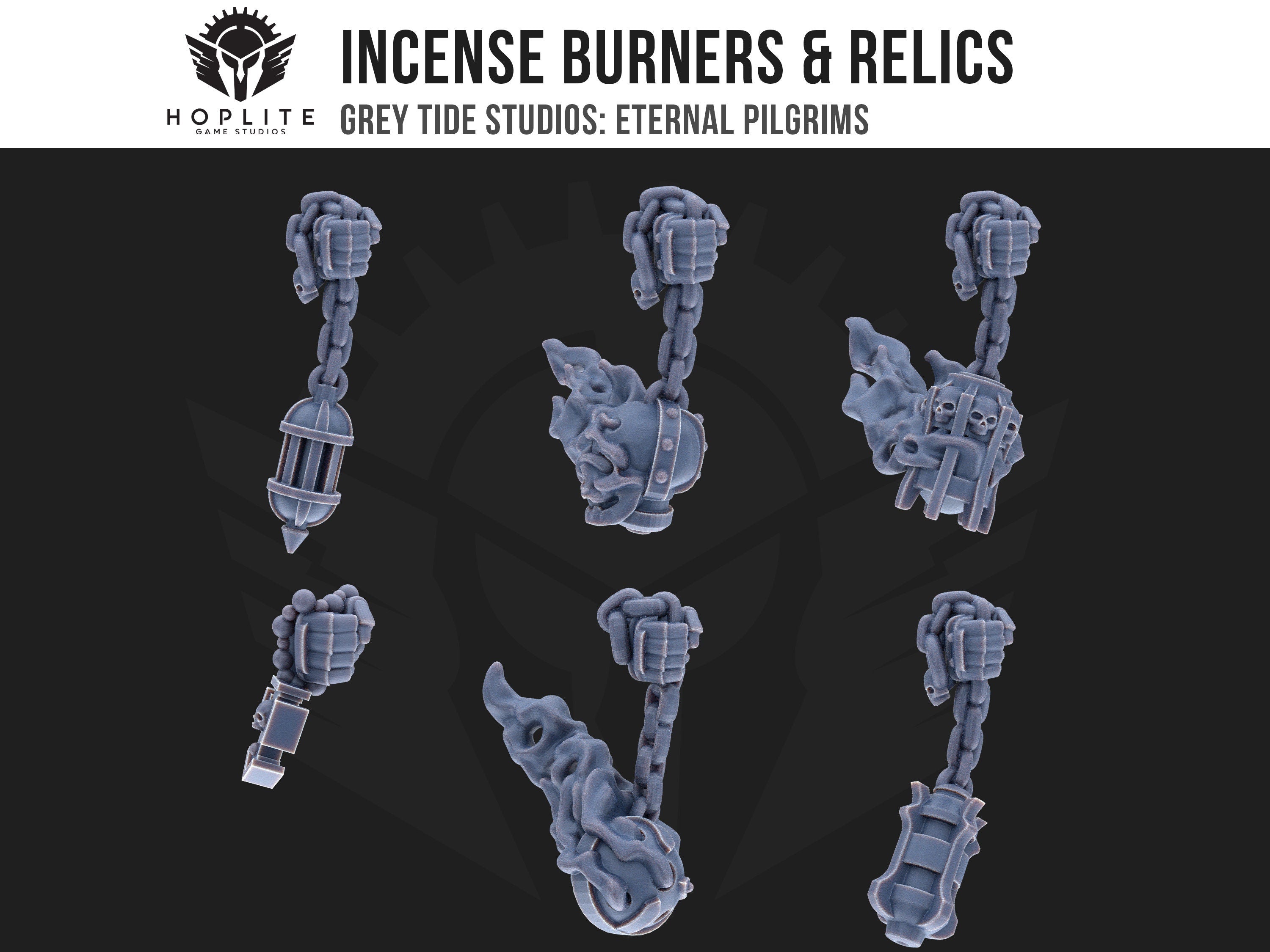 Incense Burner & Relic Hands (x10) | Grey Tide Studios | Eternal Pilgrims | Conversion Parts & Bits