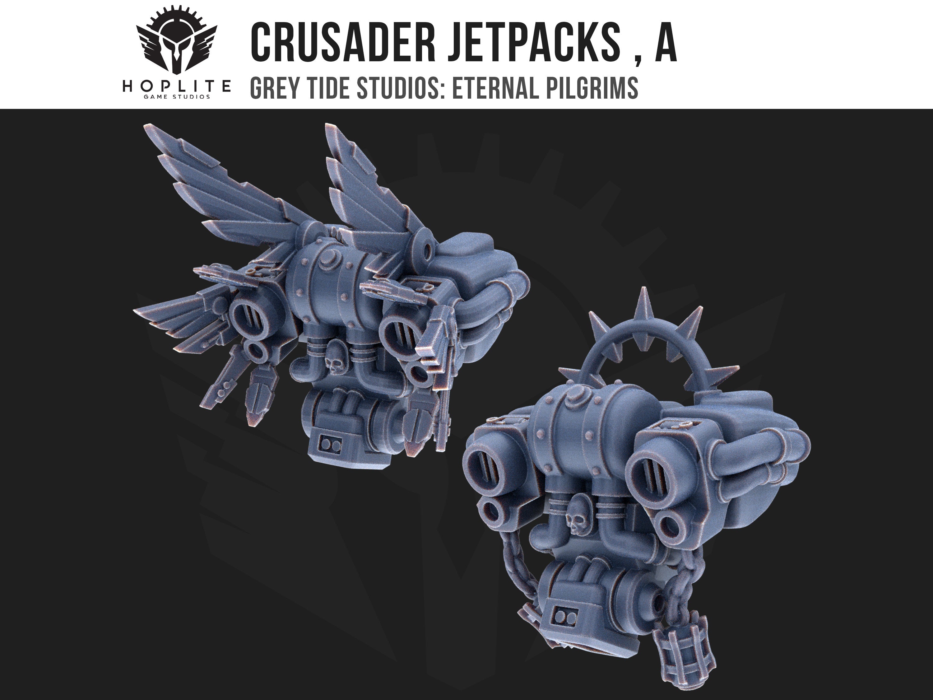 Crusade Jetpacks A (x5) | Grey Tide Studios | Eternal Pilgrims | Conversion Parts & Bits