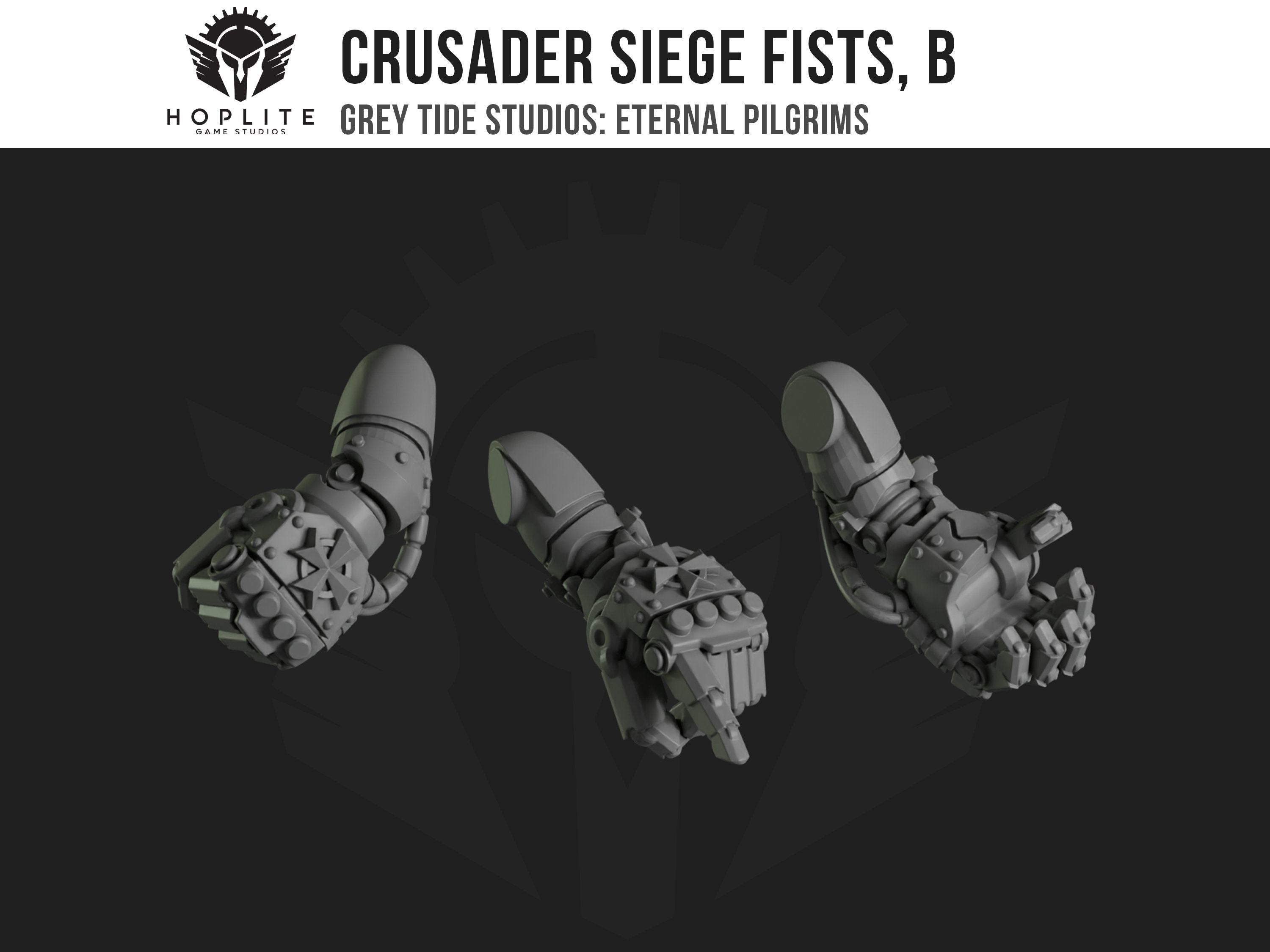 Crusader Siege Fists, B (x10) | Grey Tide Studios | Eternal Pilgrims | Umbauteile &amp; Bits
