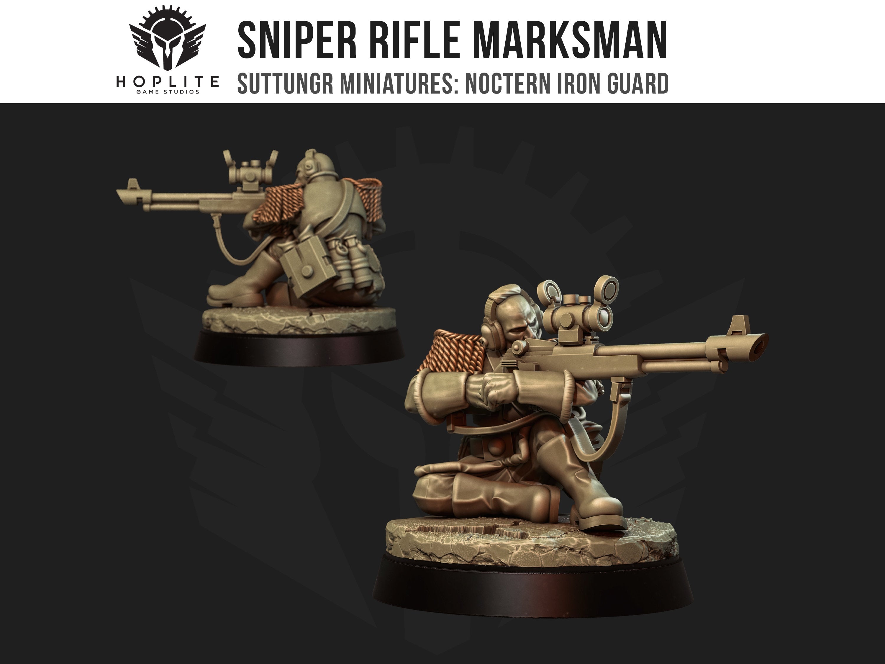 Sniper Rifle Marksman - Noctern Iron Guard - Mordian - Grimdark Future - Suttungr Miniatures