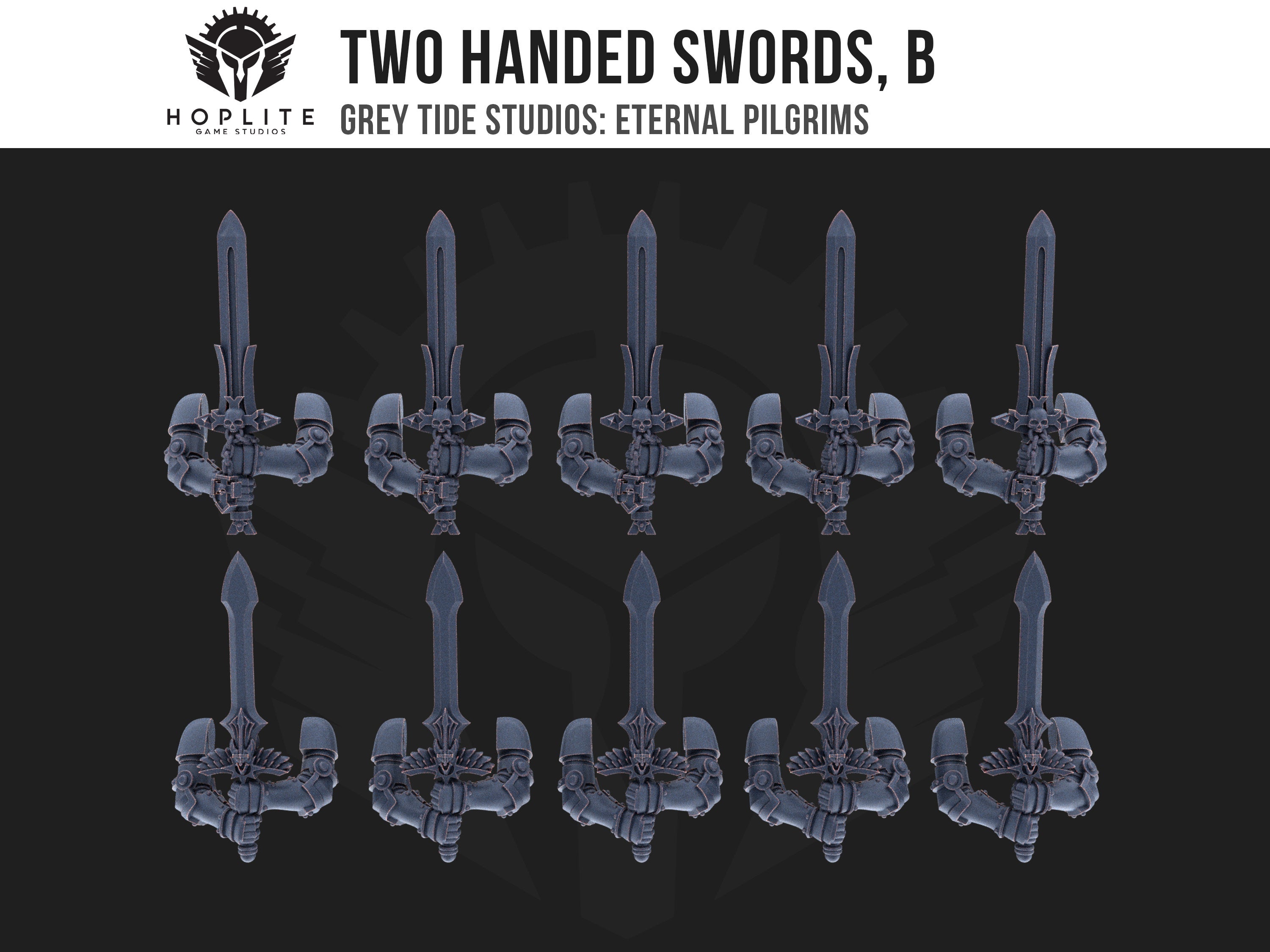 Two Handed Swords, B (x10) | Grey Tide Studios | Eternal Pilgrims | Conversion Parts & Bits