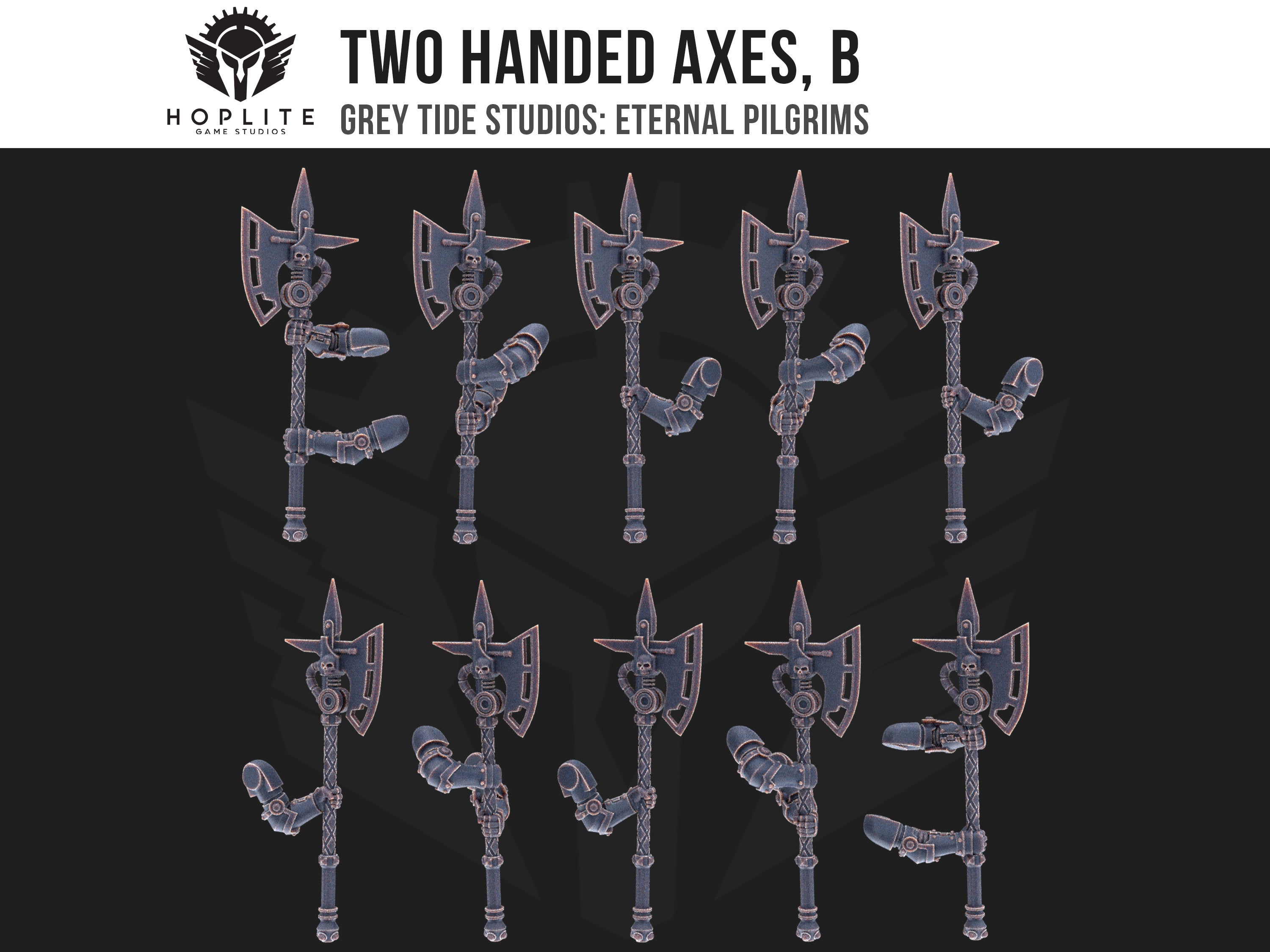 Two Handed Axes, B (x10) | Grey Tide Studios | Eternal Pilgrims | Conversion Parts & Bits