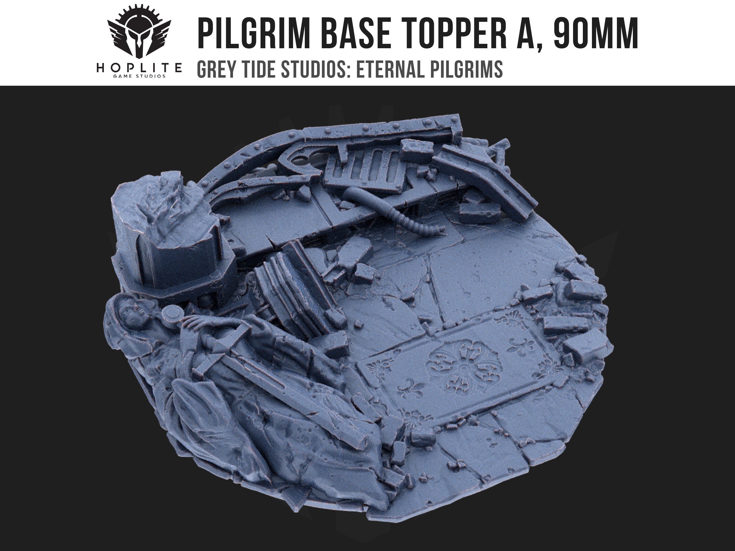 Pilgrim Base Topper A, 90 mm (x1) | Grey Tide Studios | Eternal Pilgrims | Umbauteile &amp; Bits