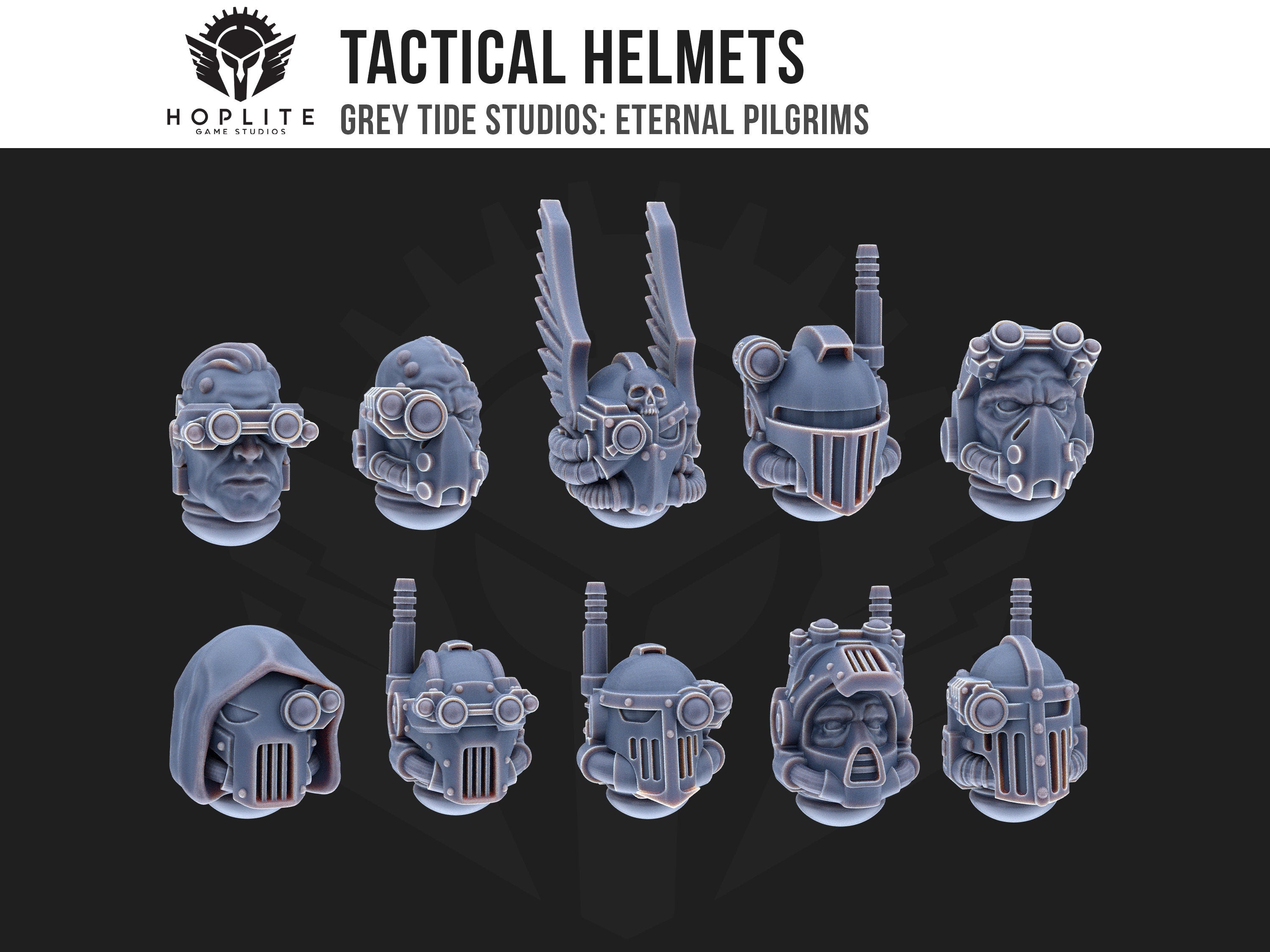 Taktische Helme (x10) | Grey Tide Studios | Eternal Pilgrims | Umbauteile &amp; Bits