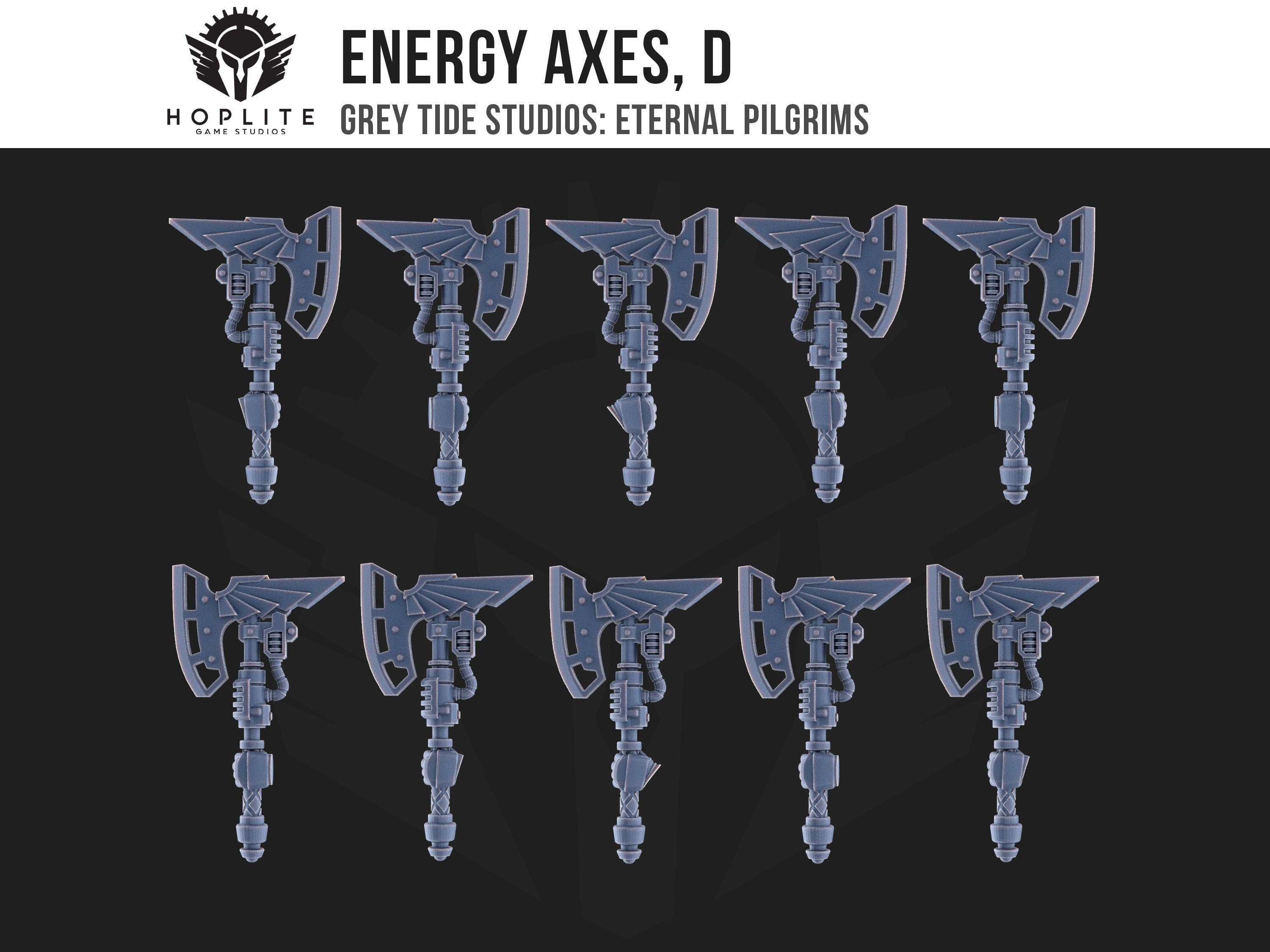 Energieäxte, D (x10) | Grey Tide Studios | Eternal Pilgrims | Umbauteile &amp; Bits