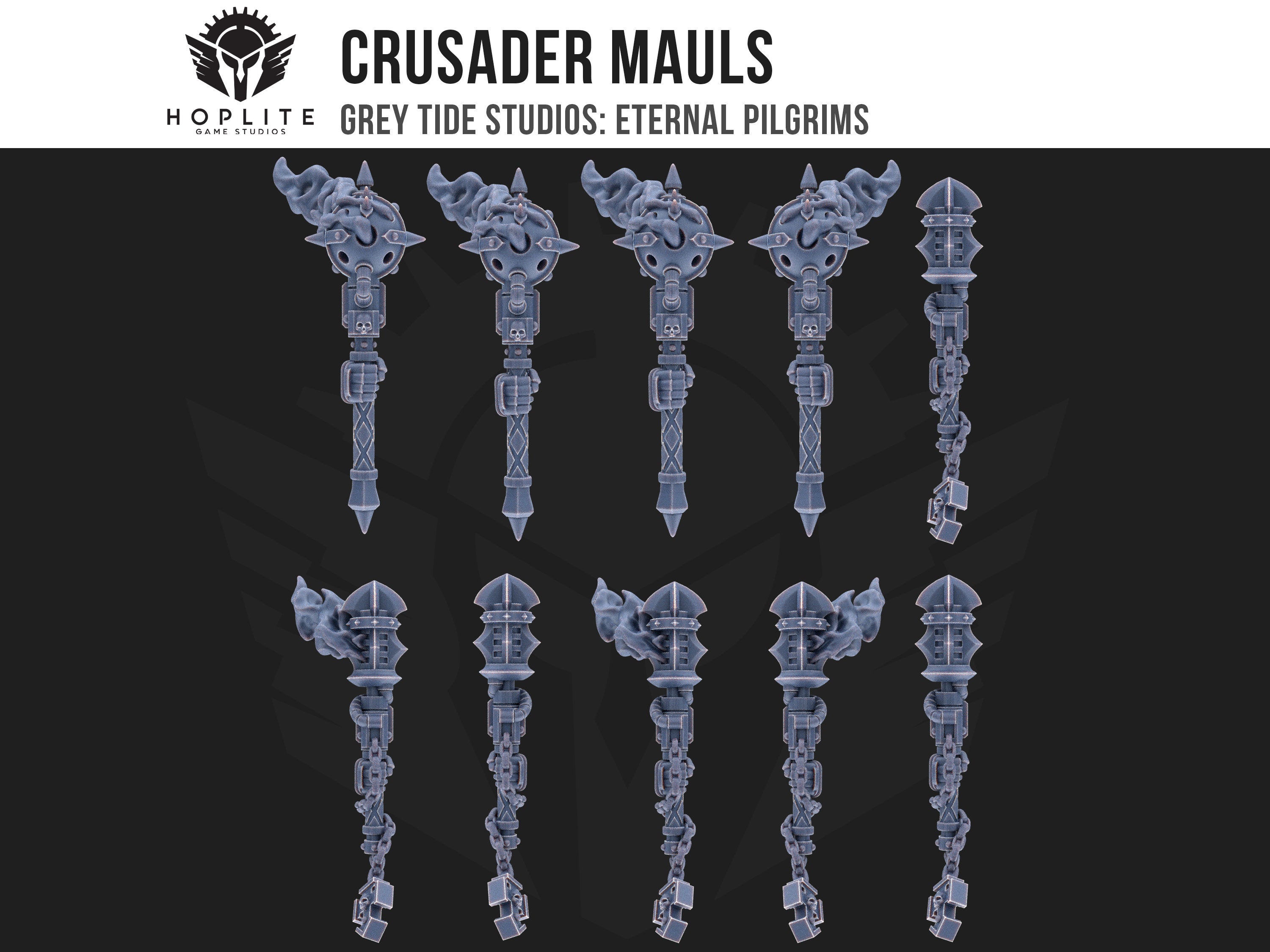 Crusader Mauls (x10) | Grey Tide Studios | Eternal Pilgrims | Conversion Parts & Bits