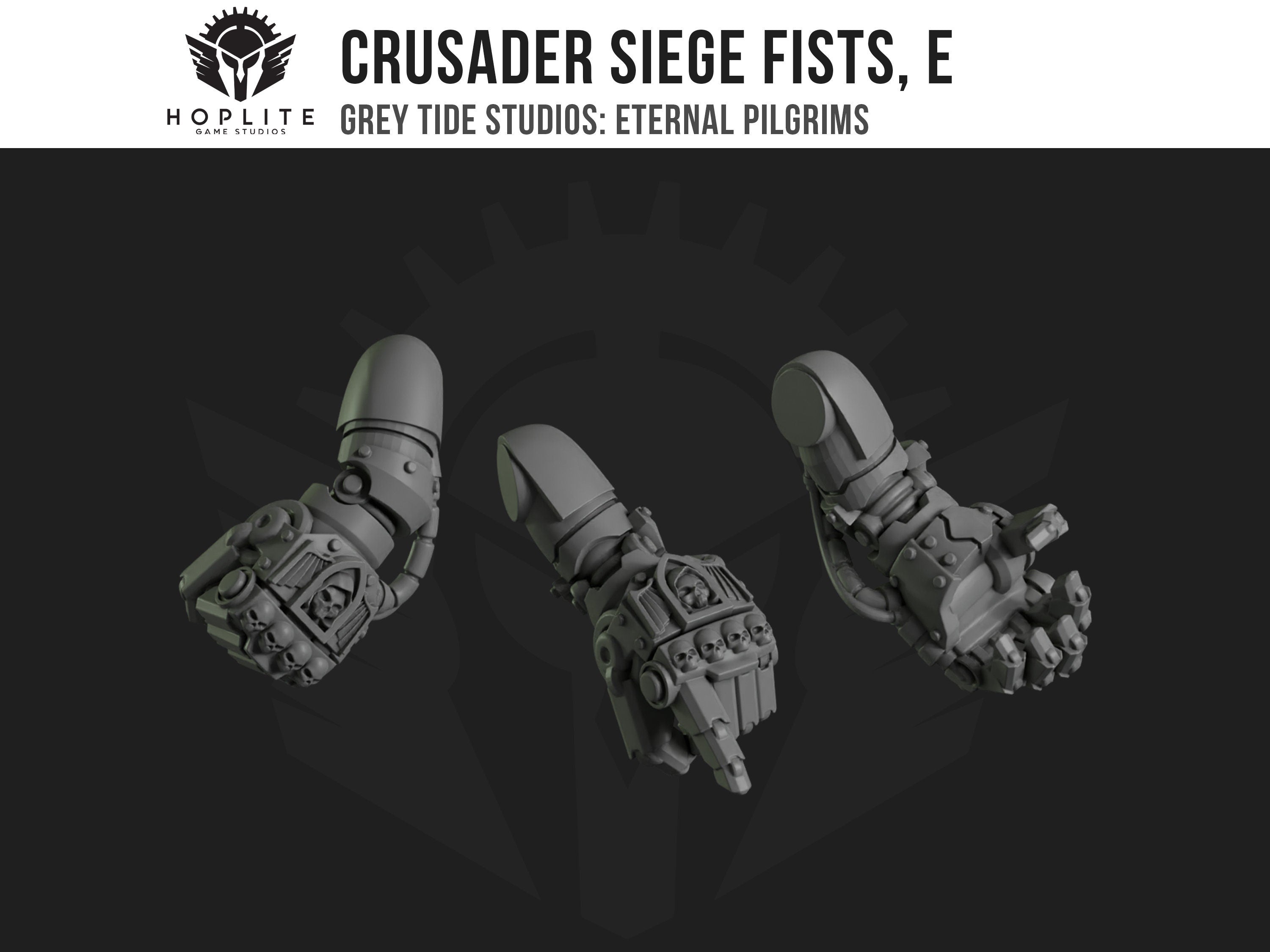 Crusader Siege Fists, E (x10) | Grey Tide Studios | Eternal Pilgrims | Conversion Parts & Bits